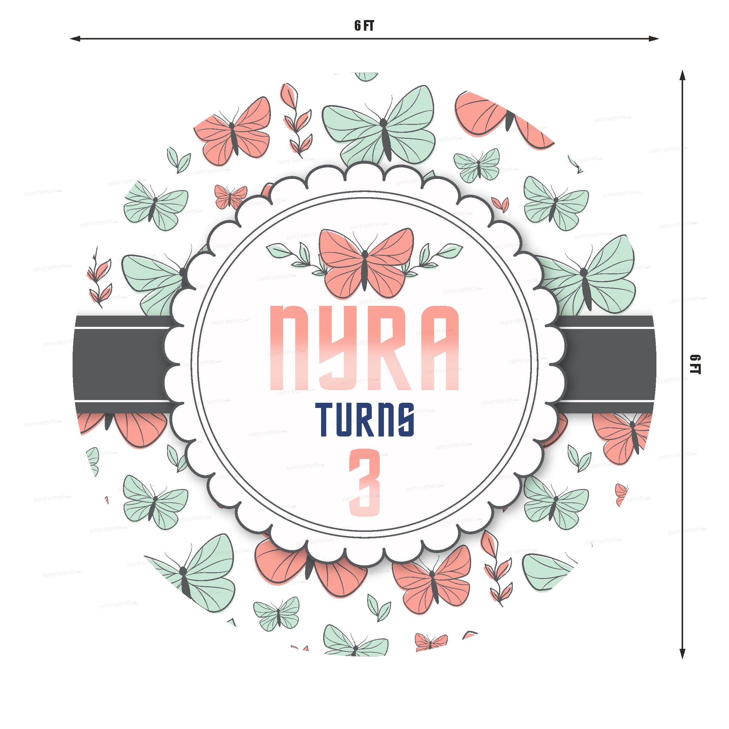 Butterfly Theme classic Round Backdrop