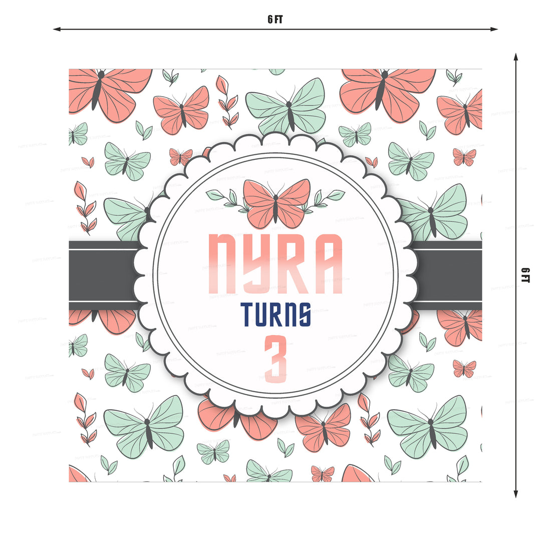 Butterfly Theme Classic Square Backdrop