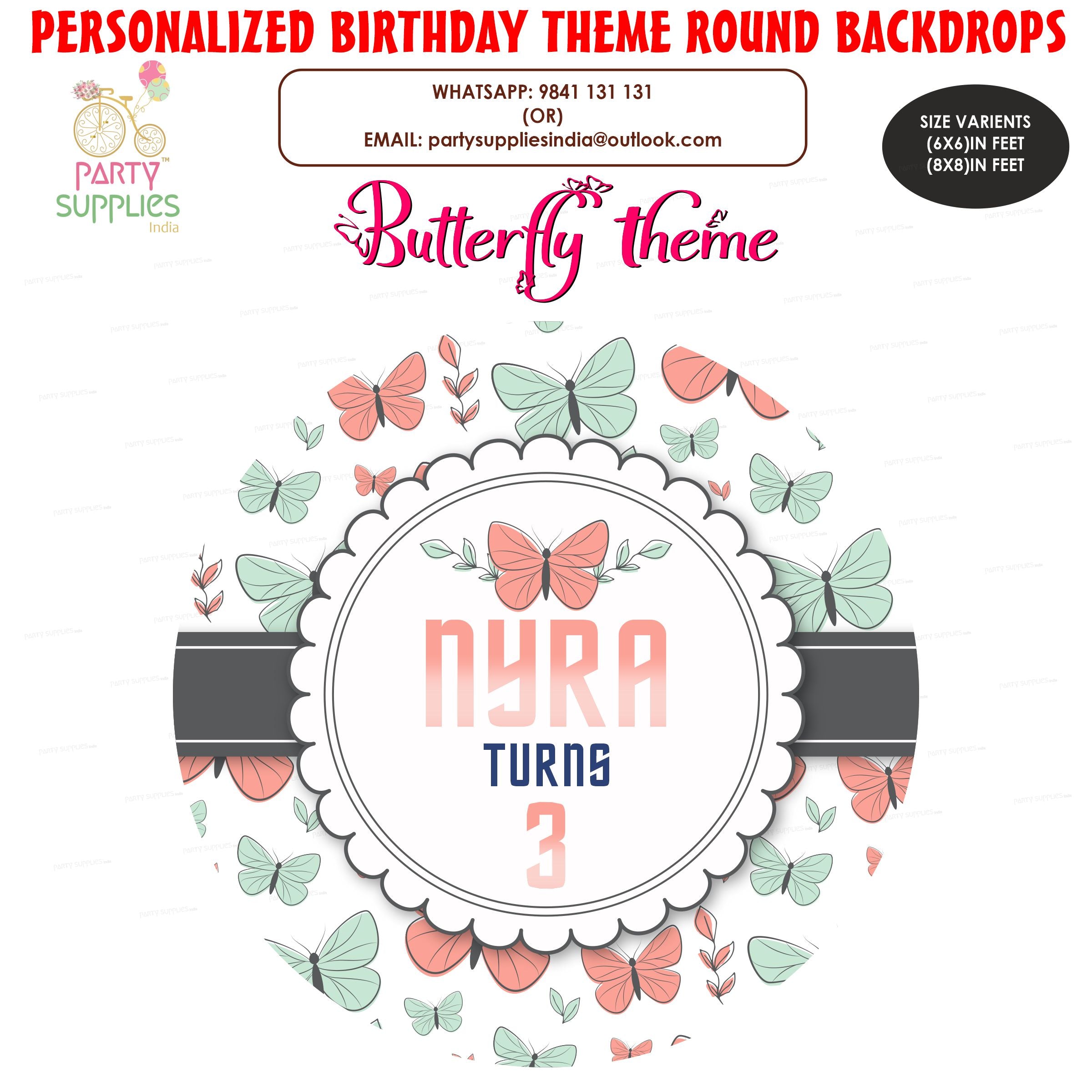 Butterfly Theme classic Round Backdrop