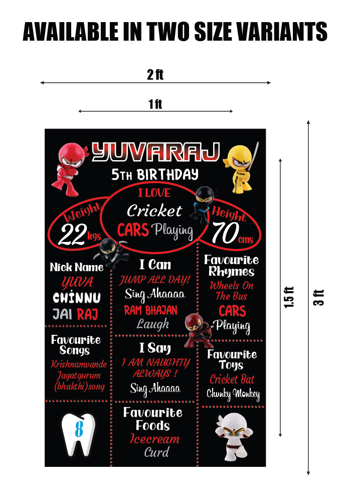 Ninja Theme Chalk Board