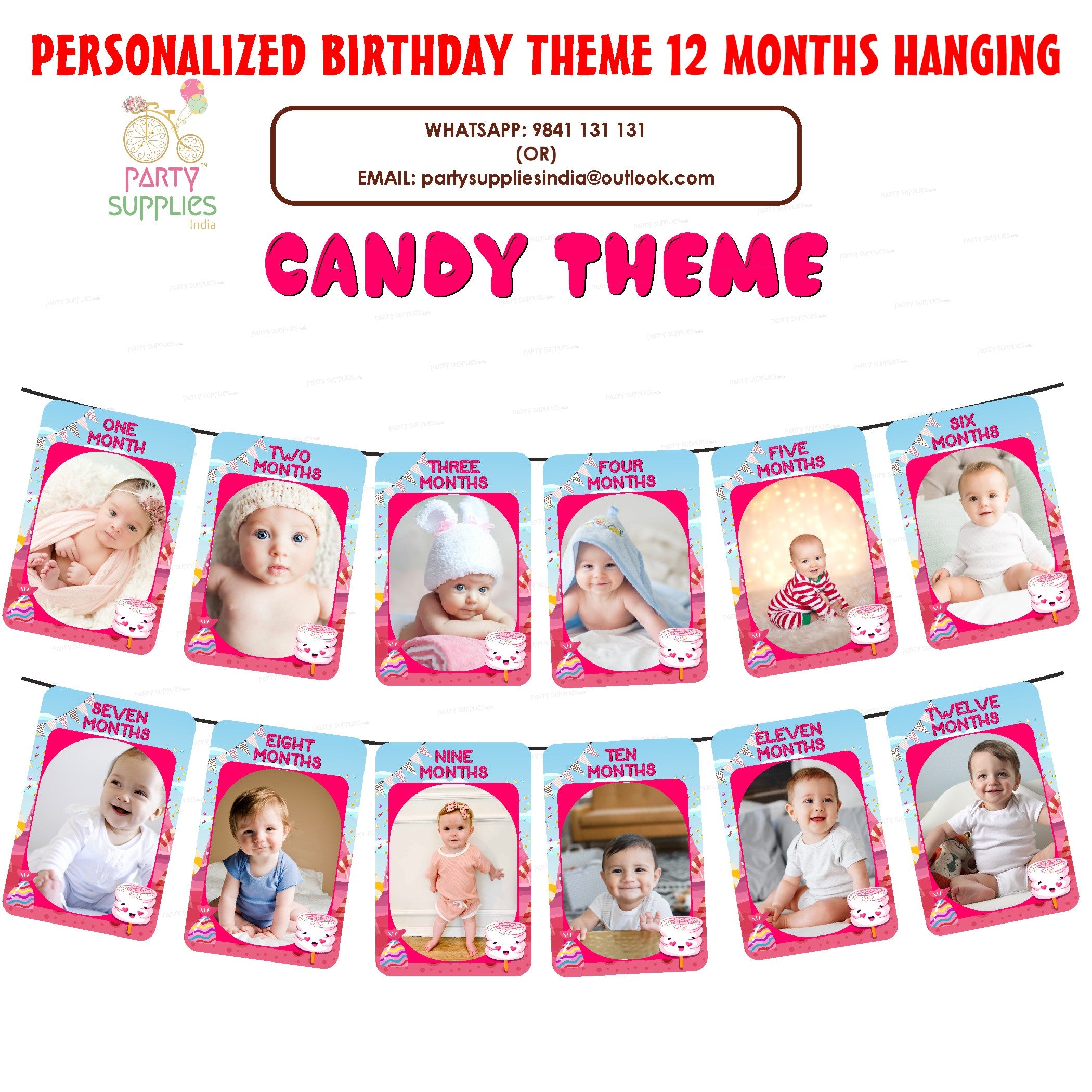 Candy Theme 12 Months Photo Banner