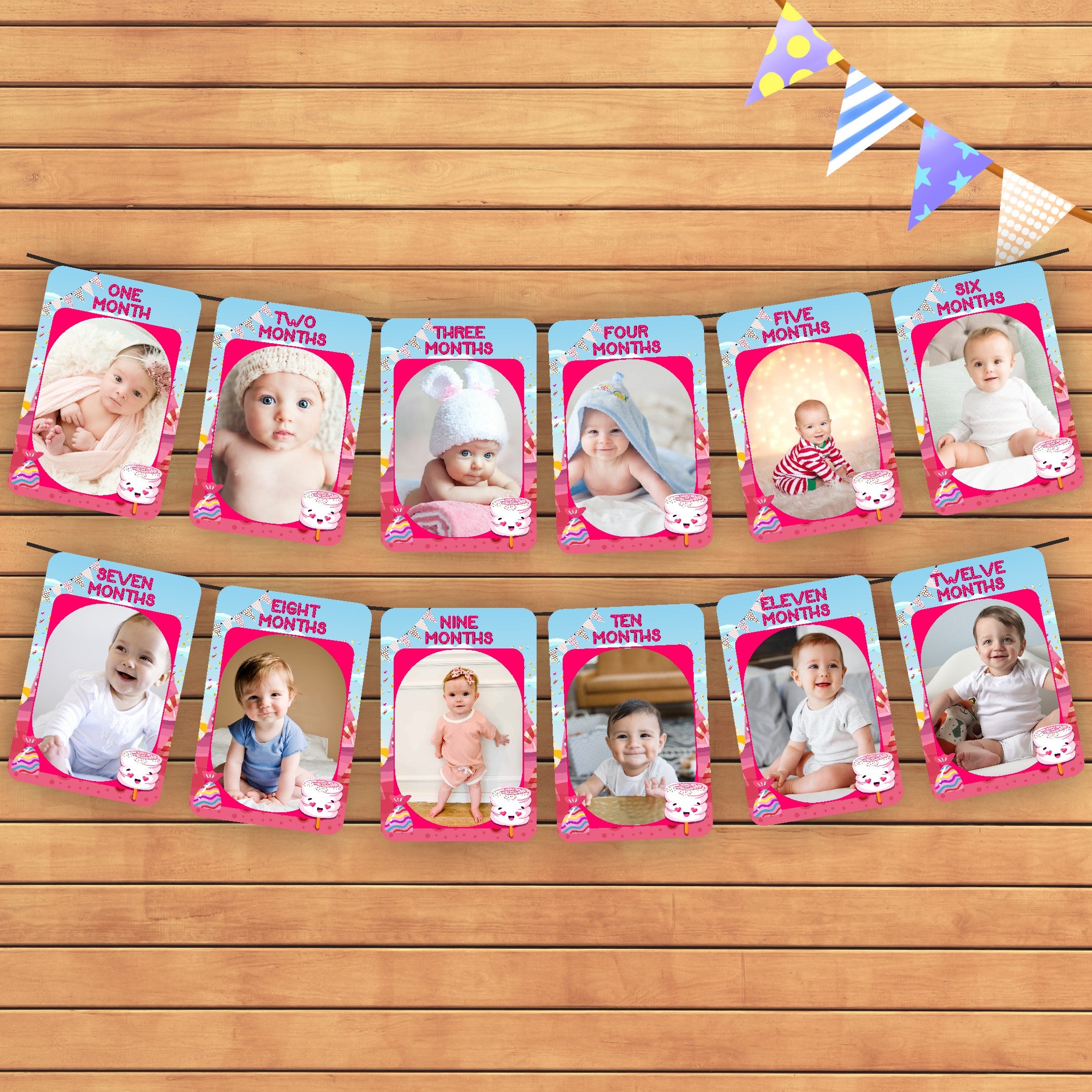 Candy Theme 12 Months Photo Banner