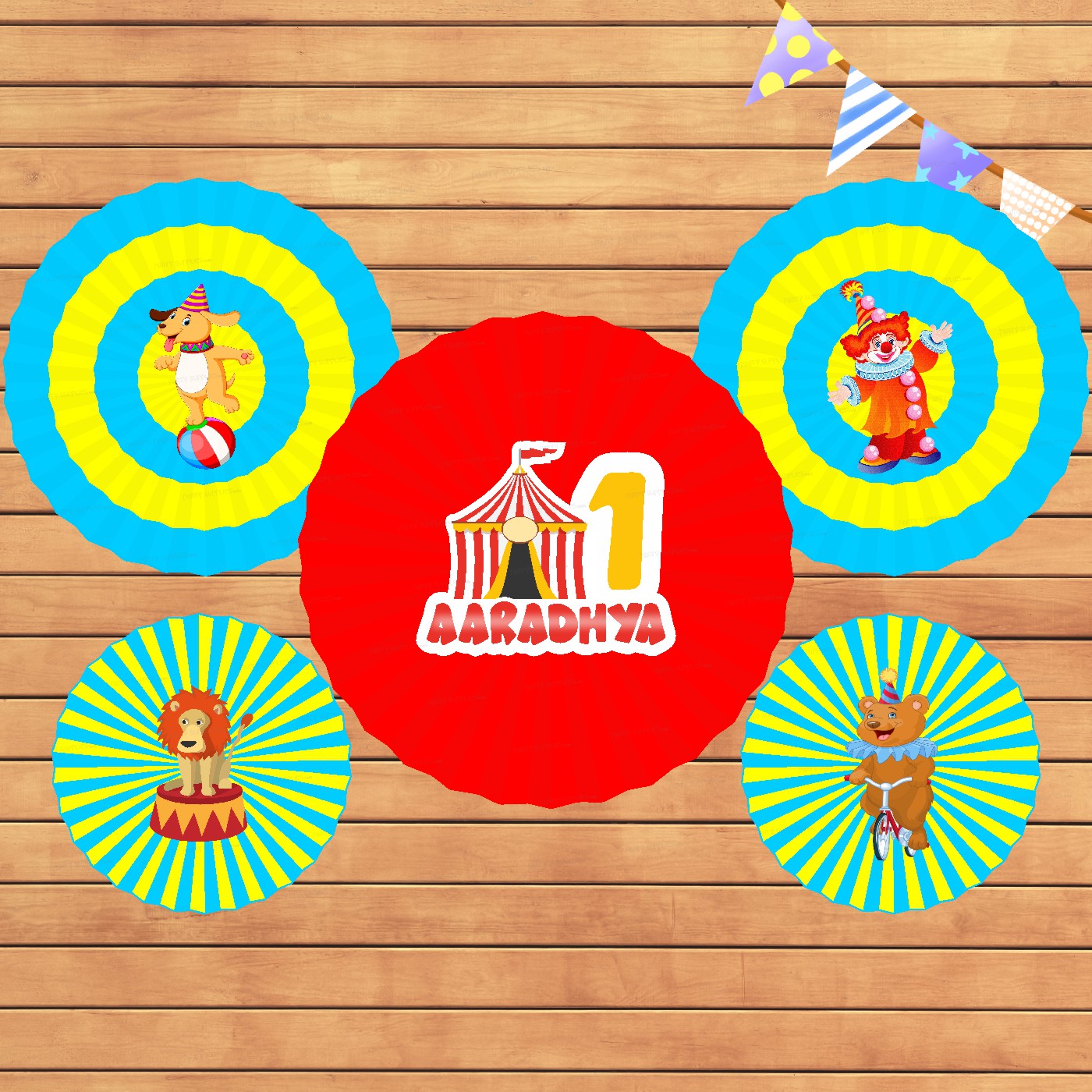 Circus Theme Paper Fan