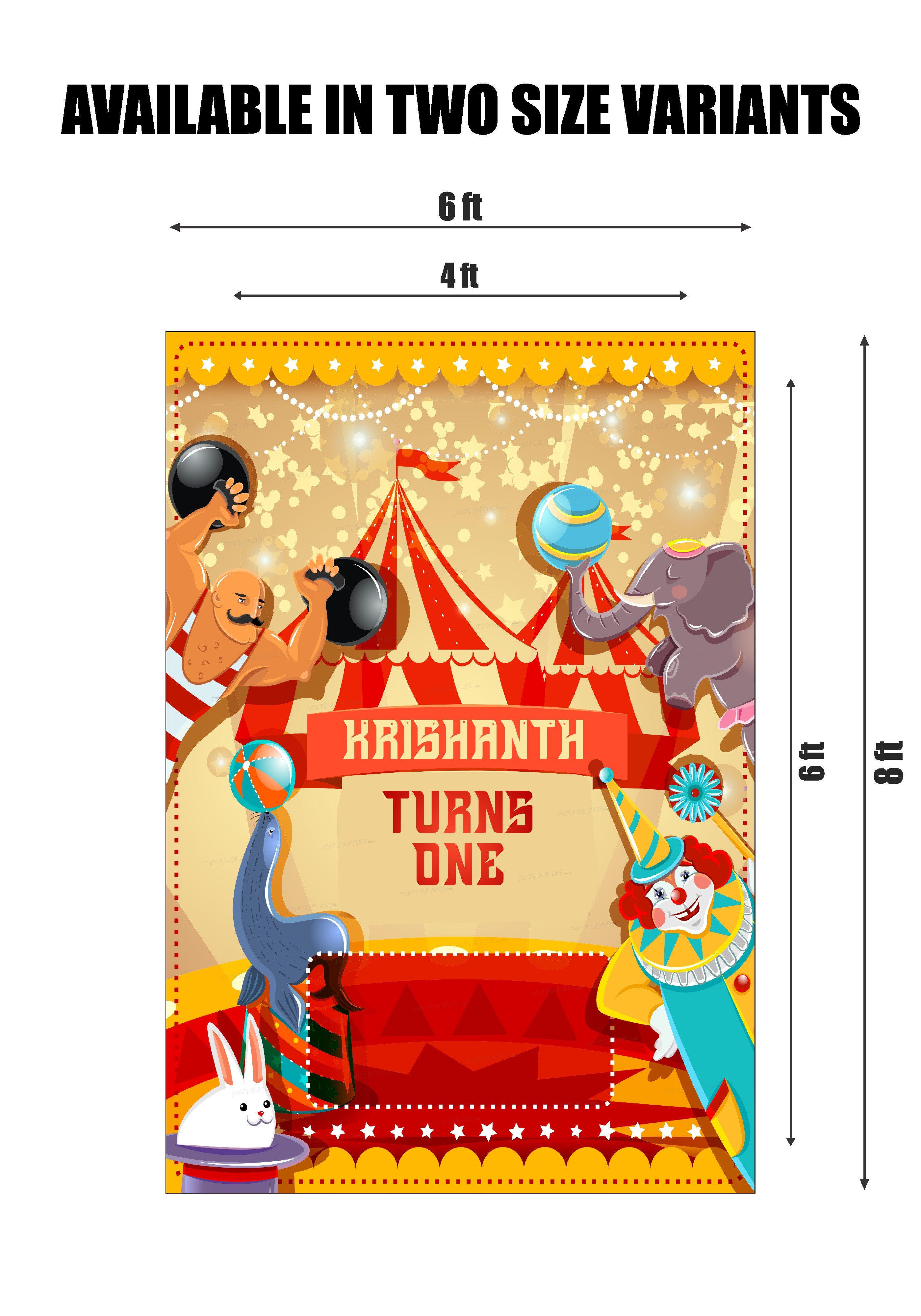 Circus Theme Personalized Backdrop