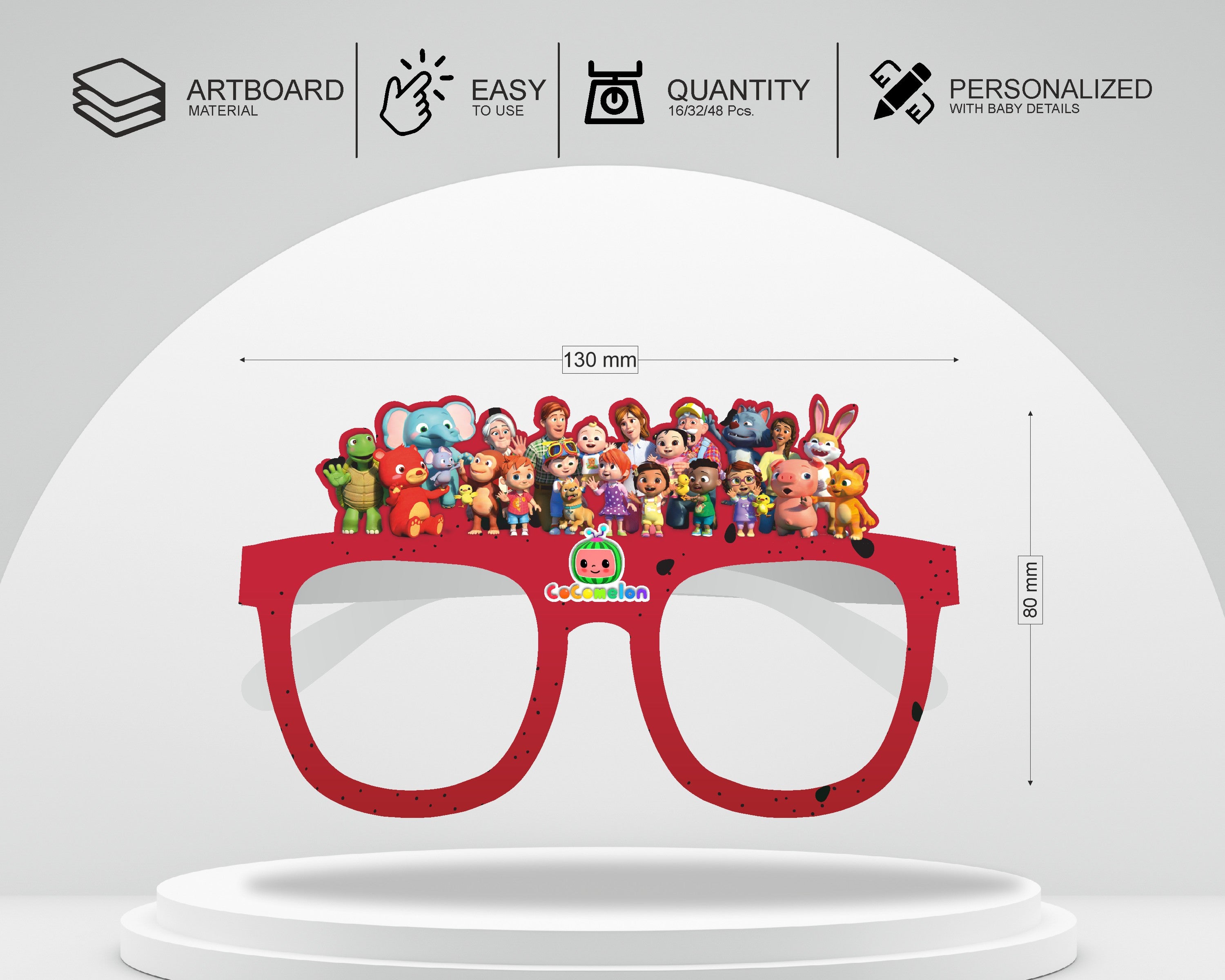 Cocomelon Boy theme Birthday Party glasses