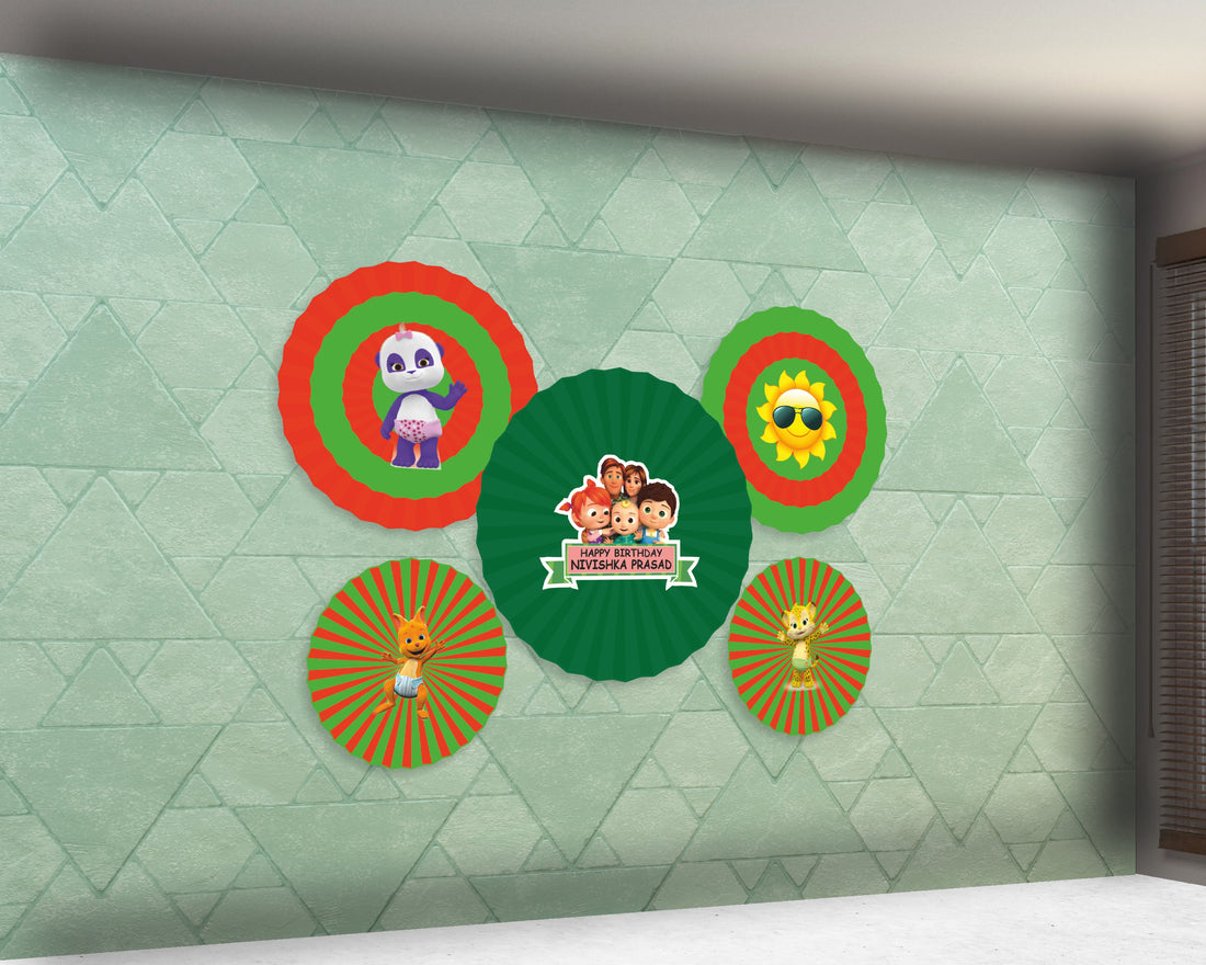 Coco Melon Theme Boy Paper Fan