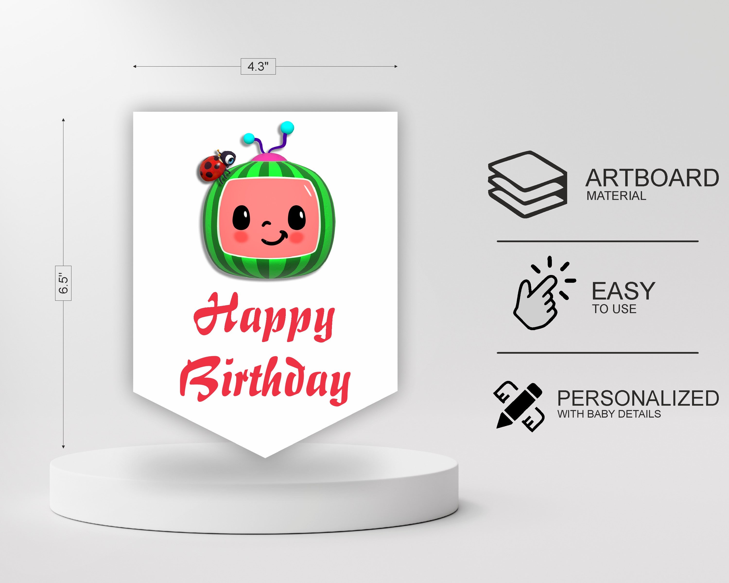 Coco Melon Theme Boy Customized with Age Hanging