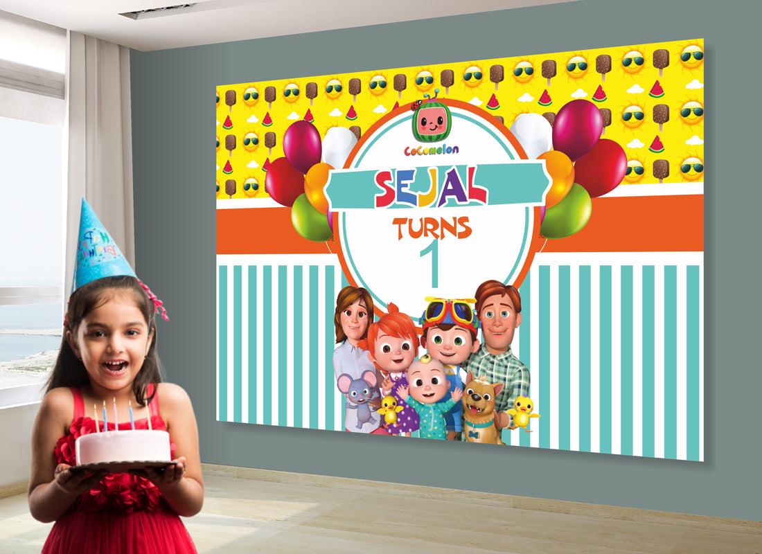 Coco Melon Theme Girl Customized Backdrop