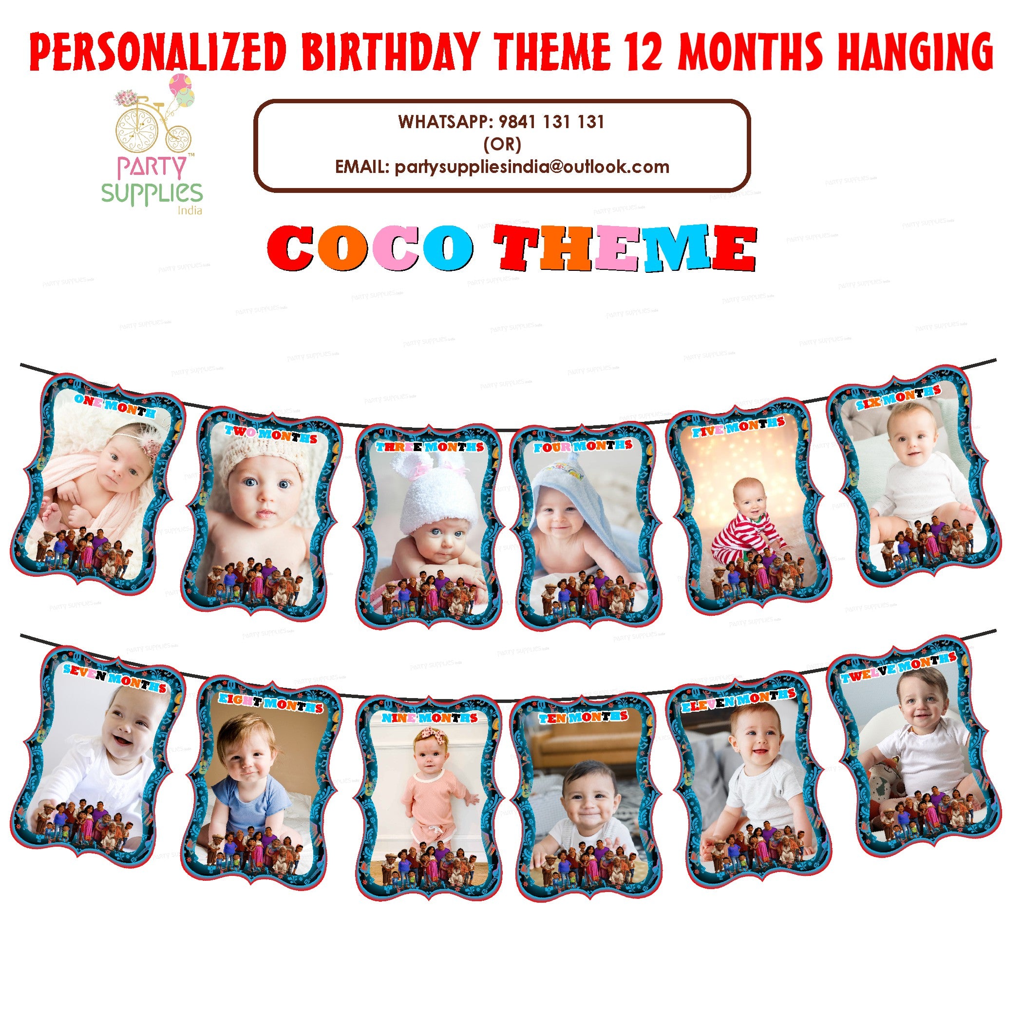 Coco Theme 12 Months Photo Banner