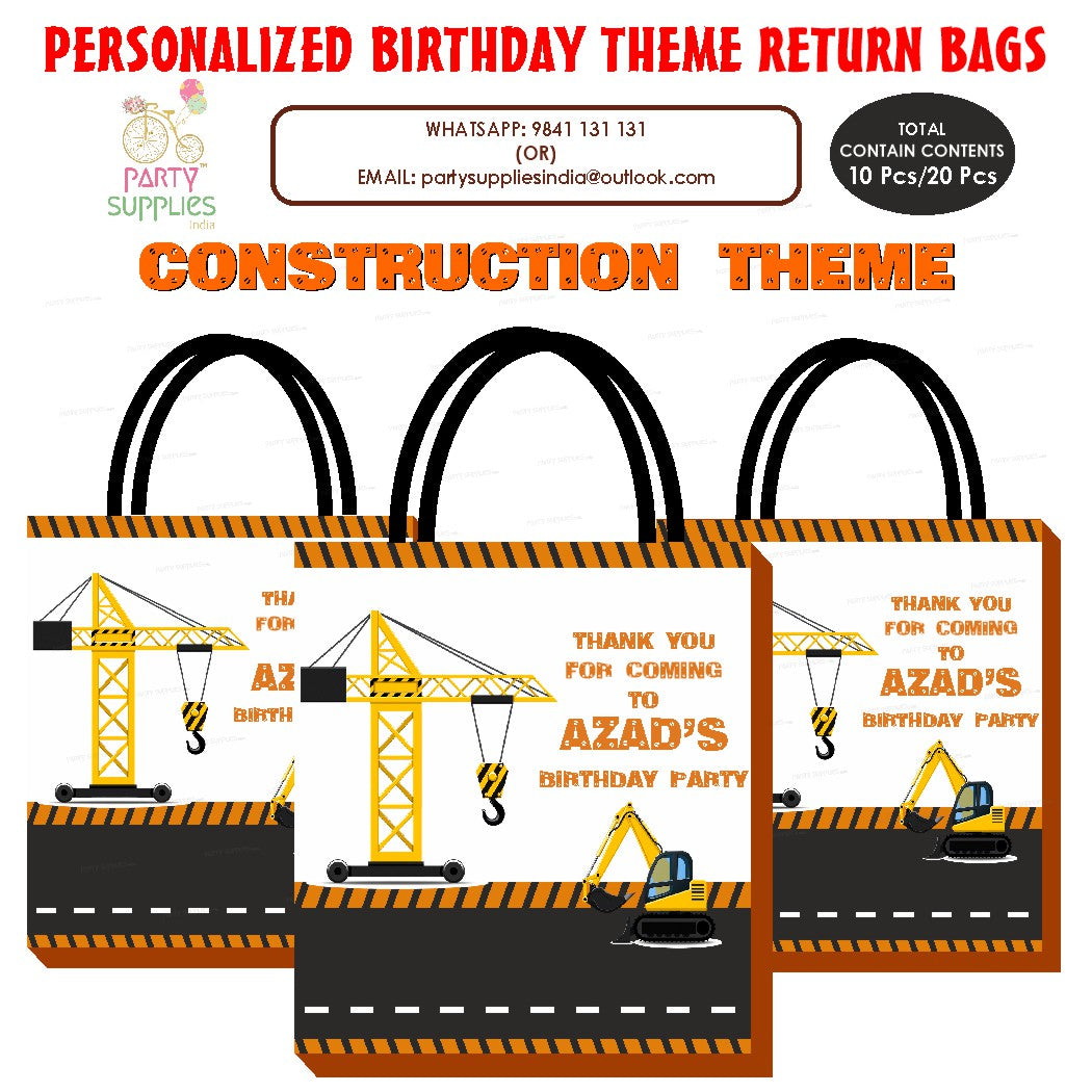 Construction Theme Return Gift Bag
