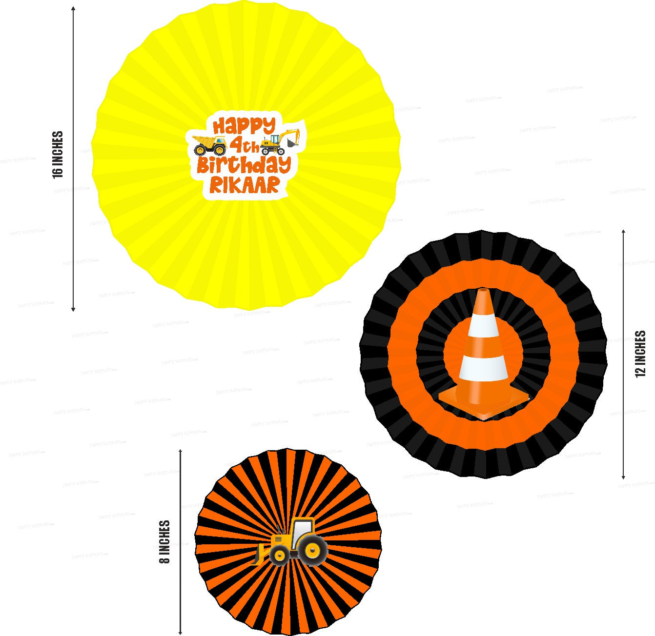 Construction Theme Paper Fan