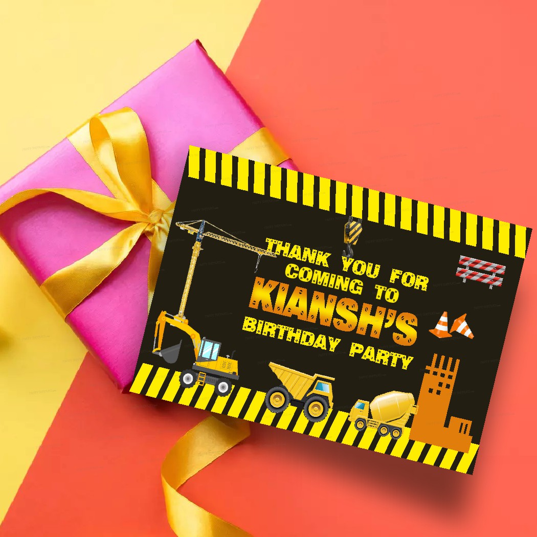 Construction Theme Thank You Card