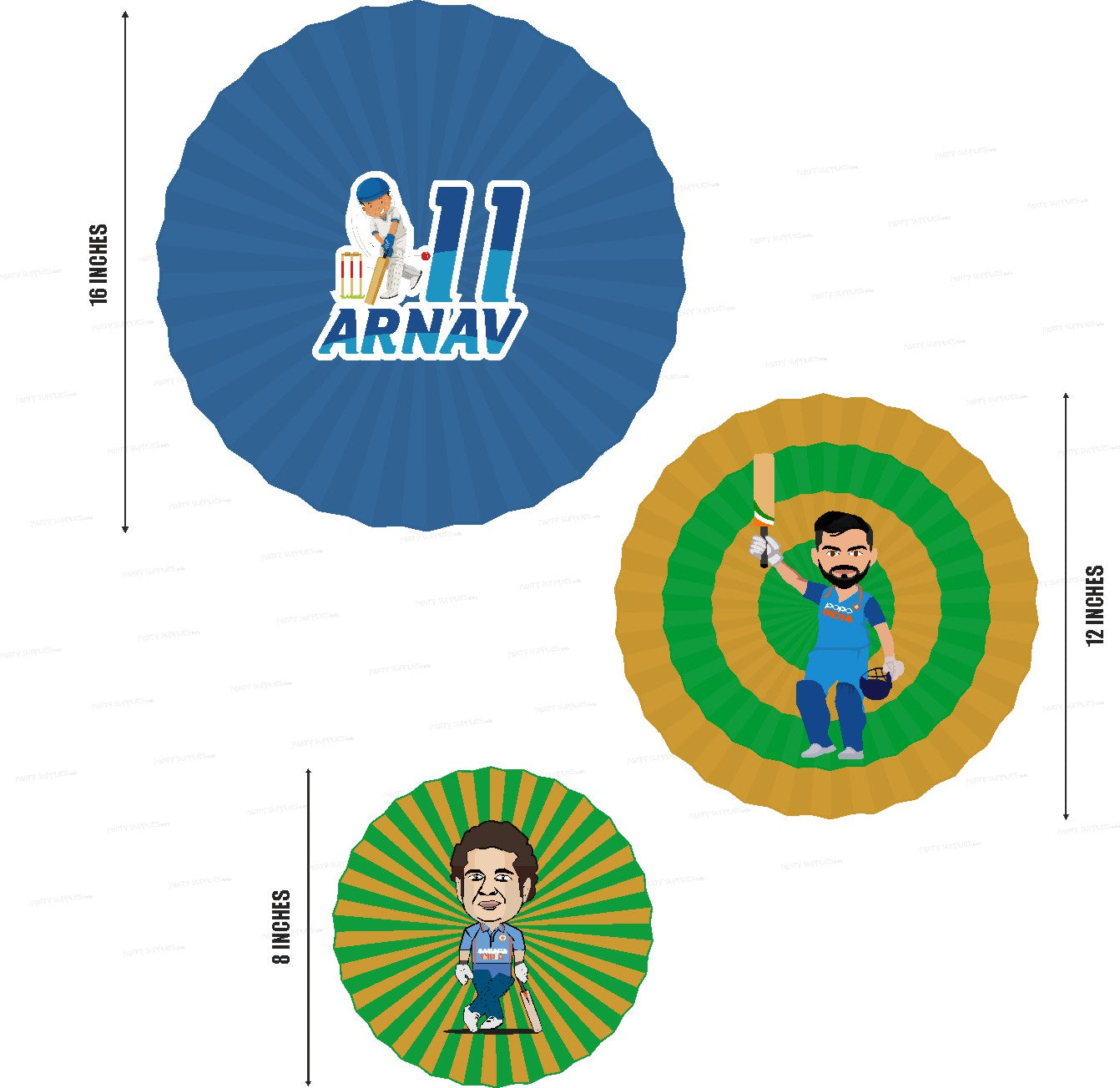 Cricket Theme Paper Fan