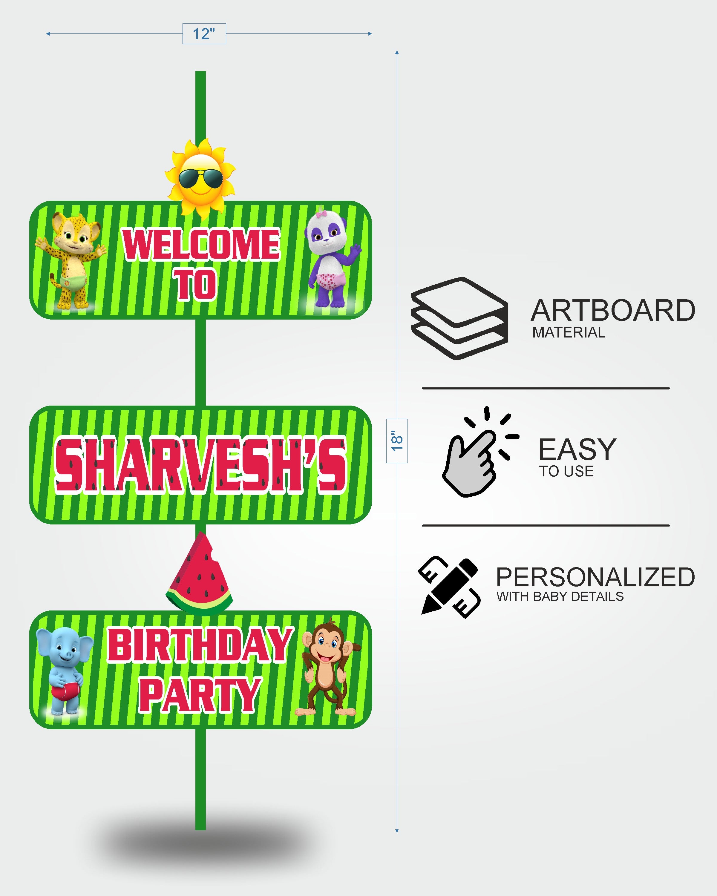 Coco Melon Theme Boy Customized Door Poster