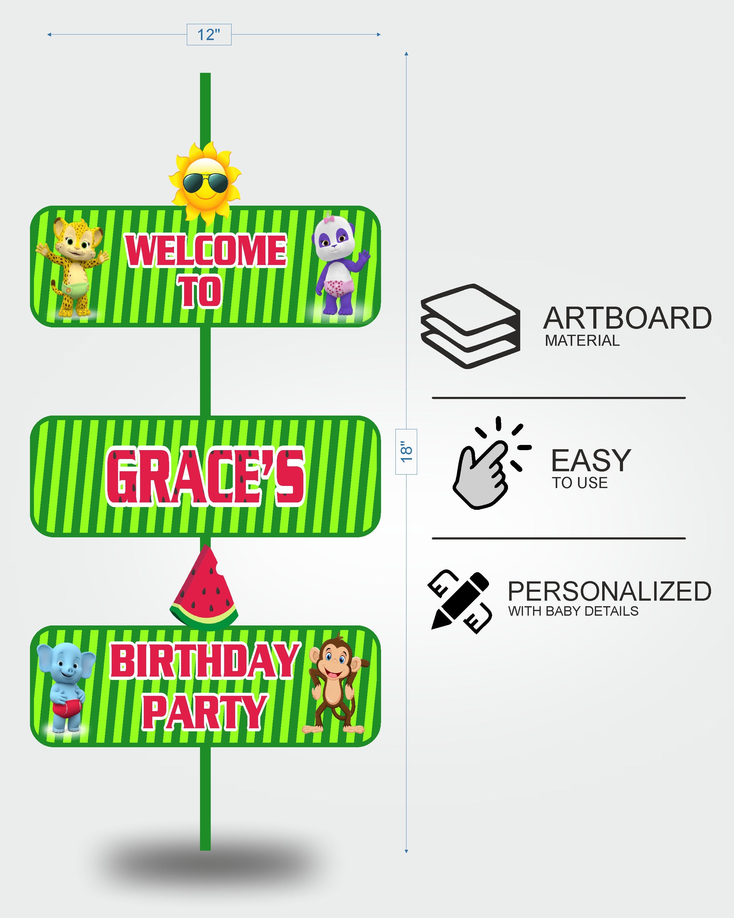 Coco Melon Theme Girl Customized Door Poster