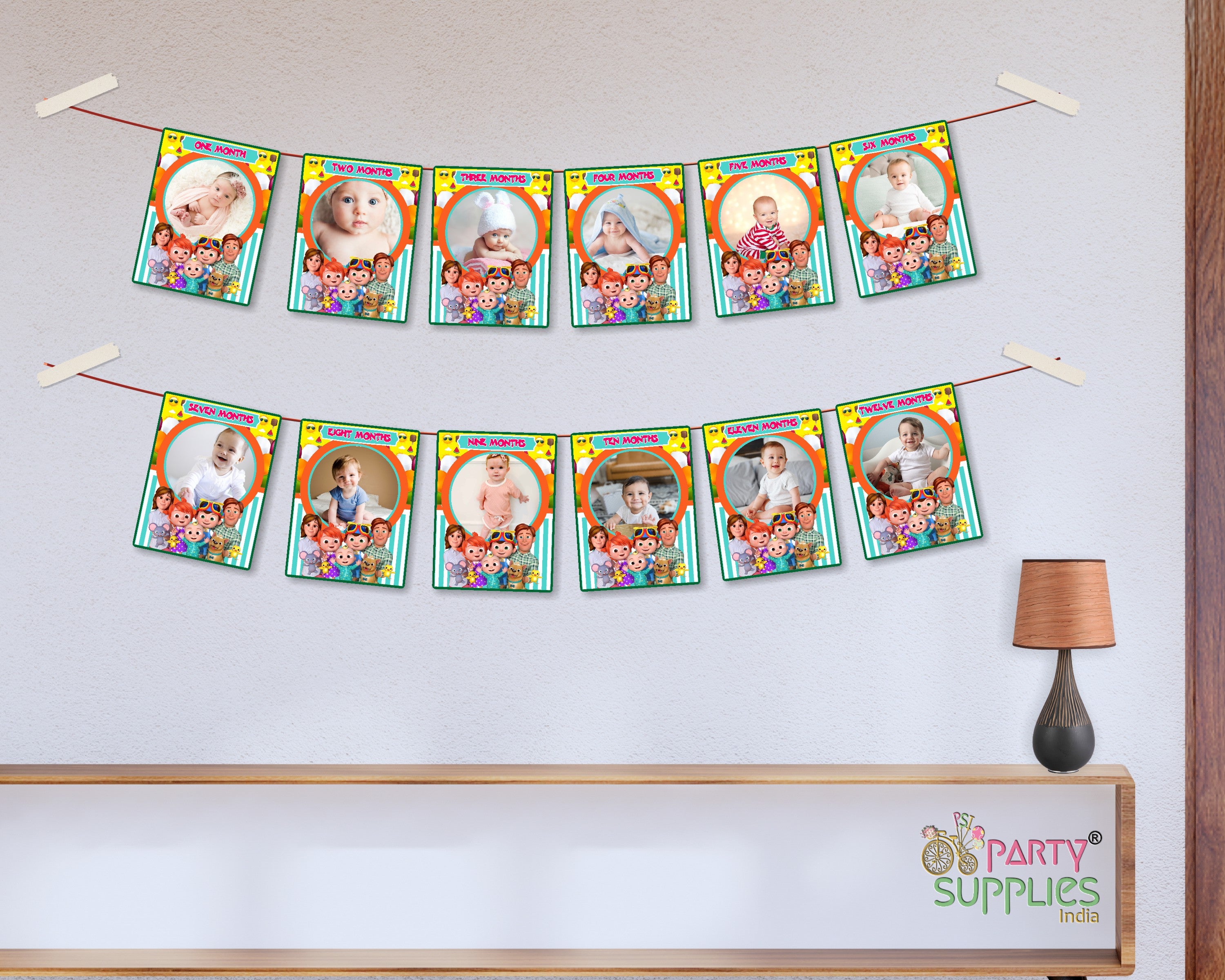 Cocomelon Girl Theme 12 Months Photo Banner