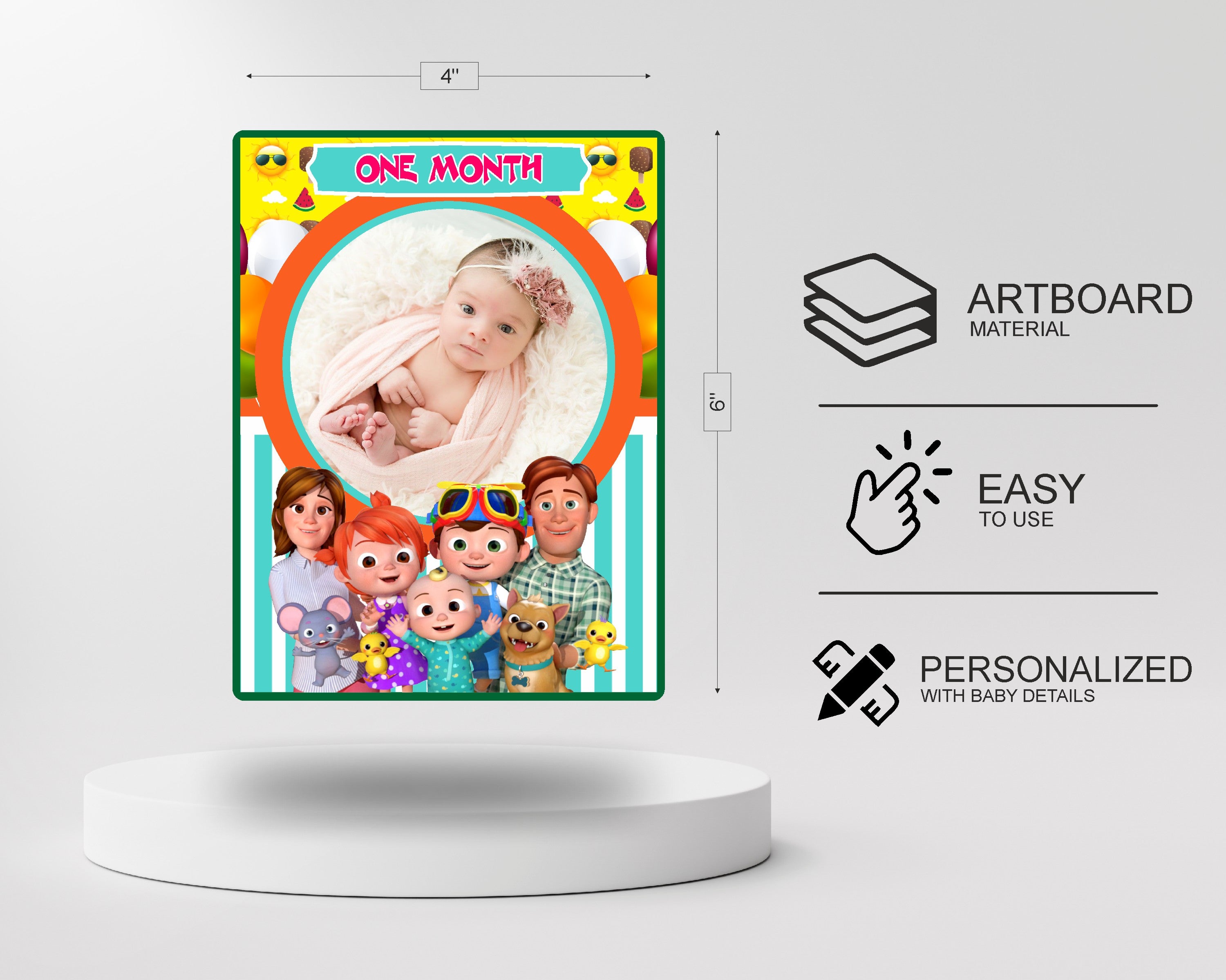 Cocomelon Girl Theme 12 Months Photo Banner