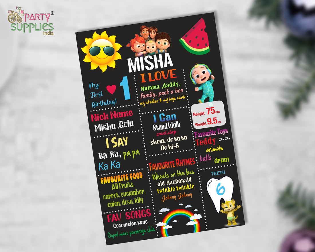 Coco Melon Theme Girl Customized Chalkboard