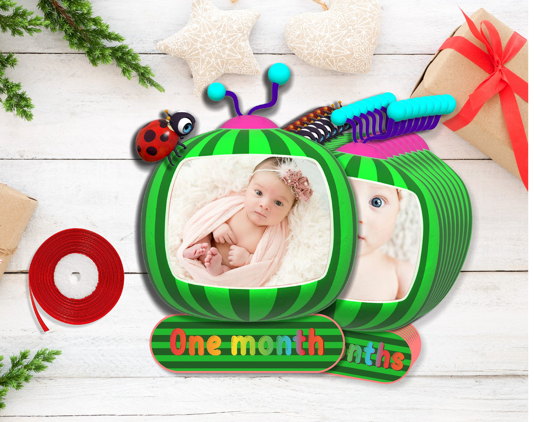 Cocomelon Boy Theme 12 Months Photo Banner