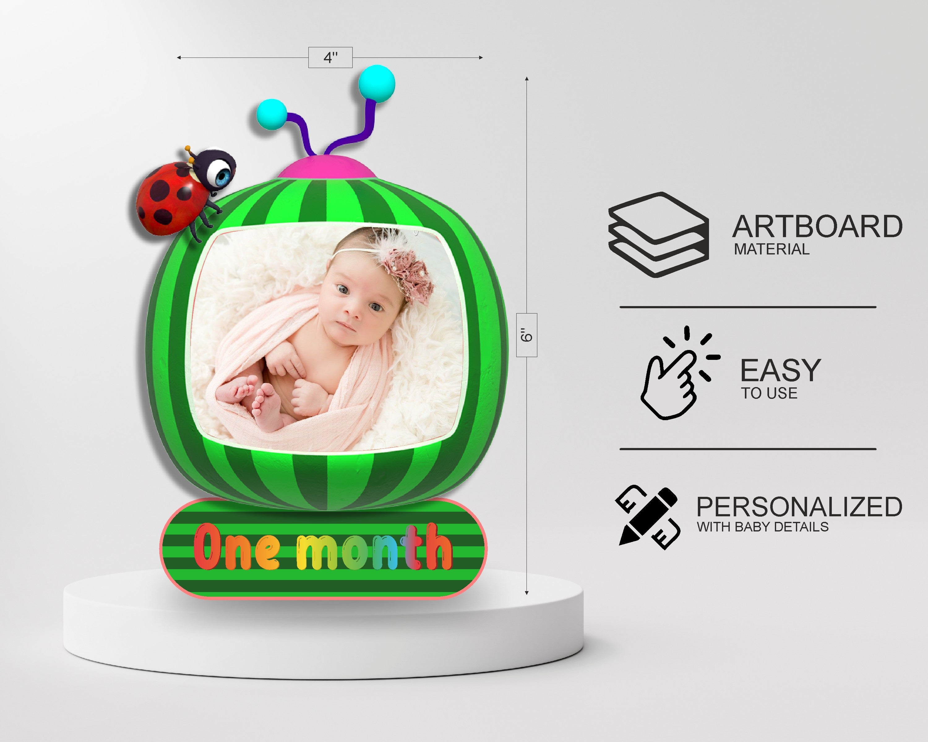 Cocomelon Boy Theme 12 Months Photo Banner