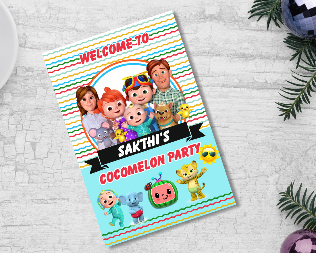 Coco Melon Theme Boy Personalized Welcome Board
