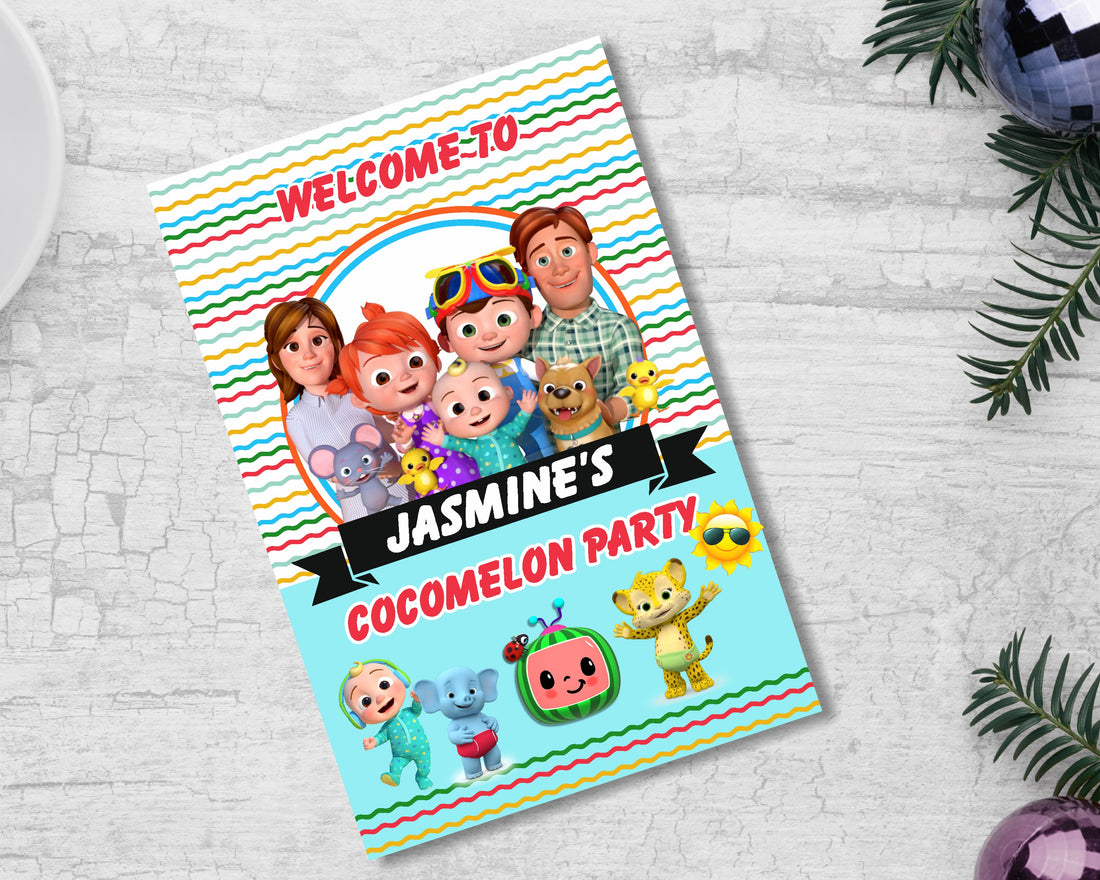 Coco Melon Theme Girl Personalized Welcome Board