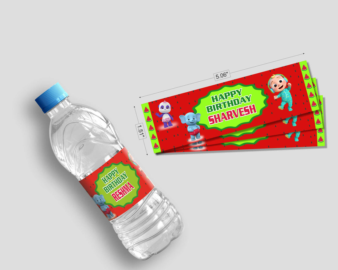 Cocomelon Girl Theme Water Bottle Sticker