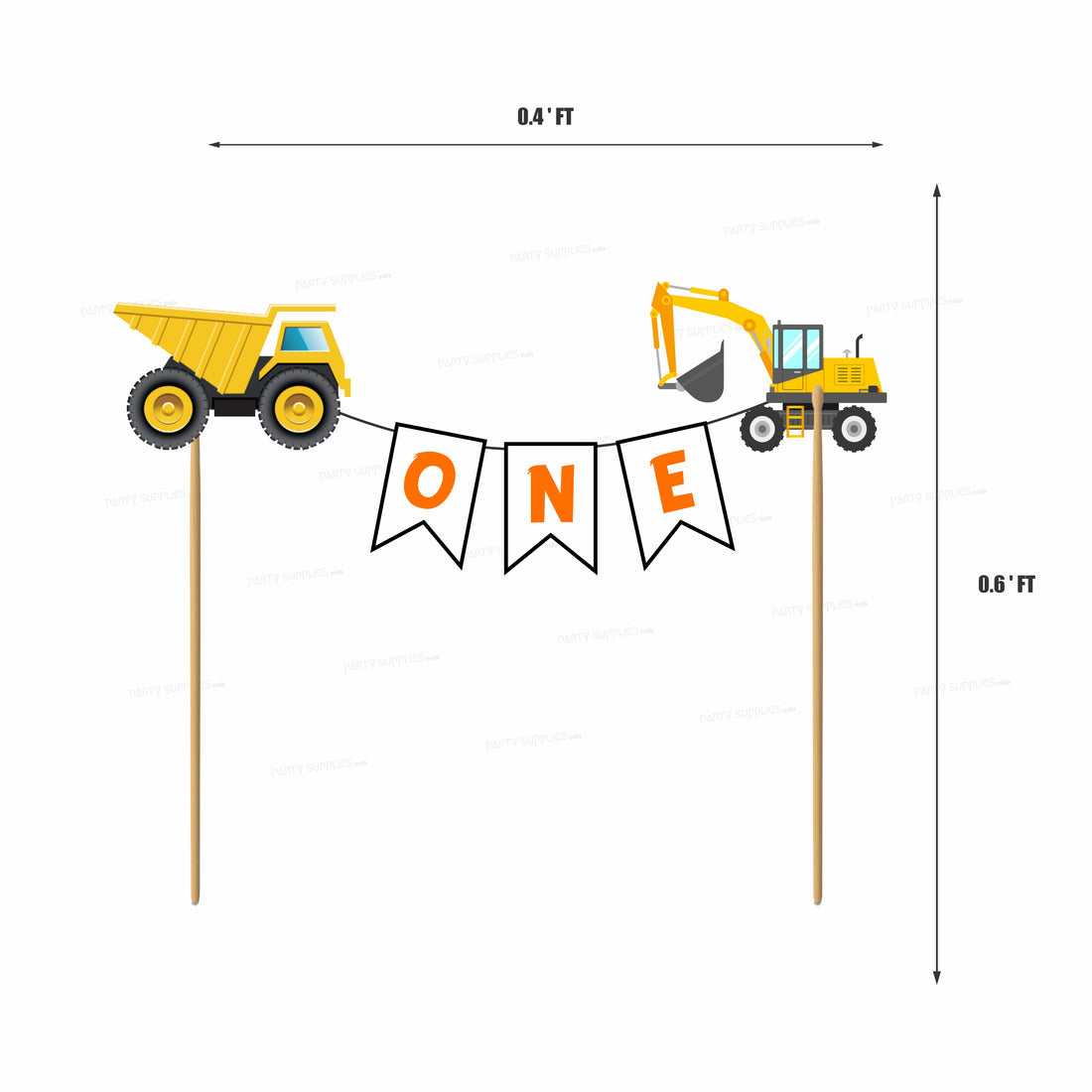 Construction Theme Customized Cake Topper