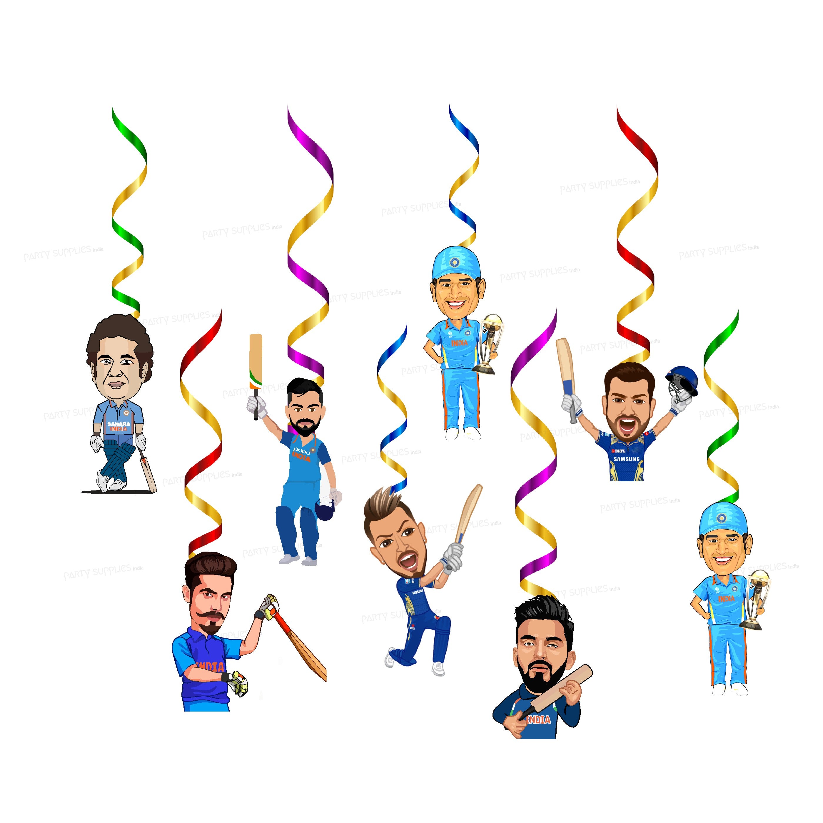 Cricket Theme Characters Swirls