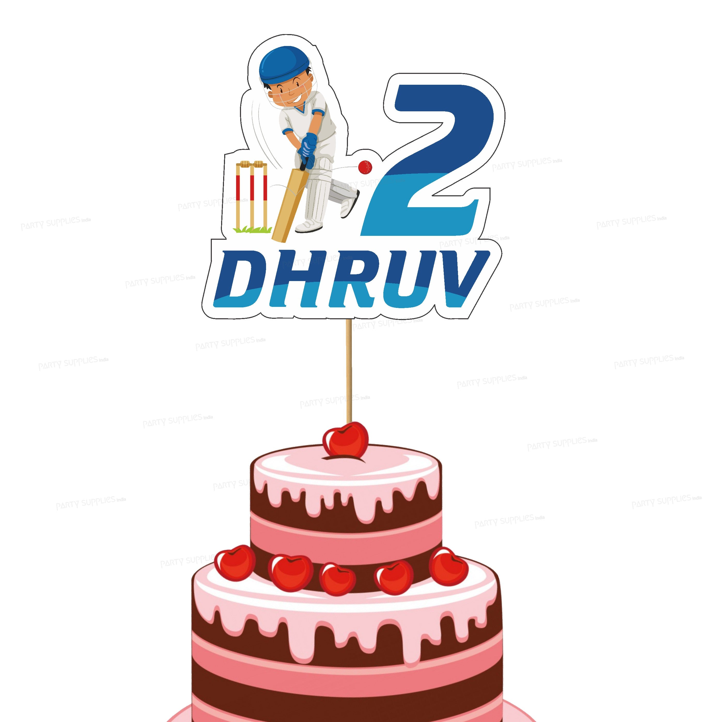 Cricket Theme Cake Customized Topper