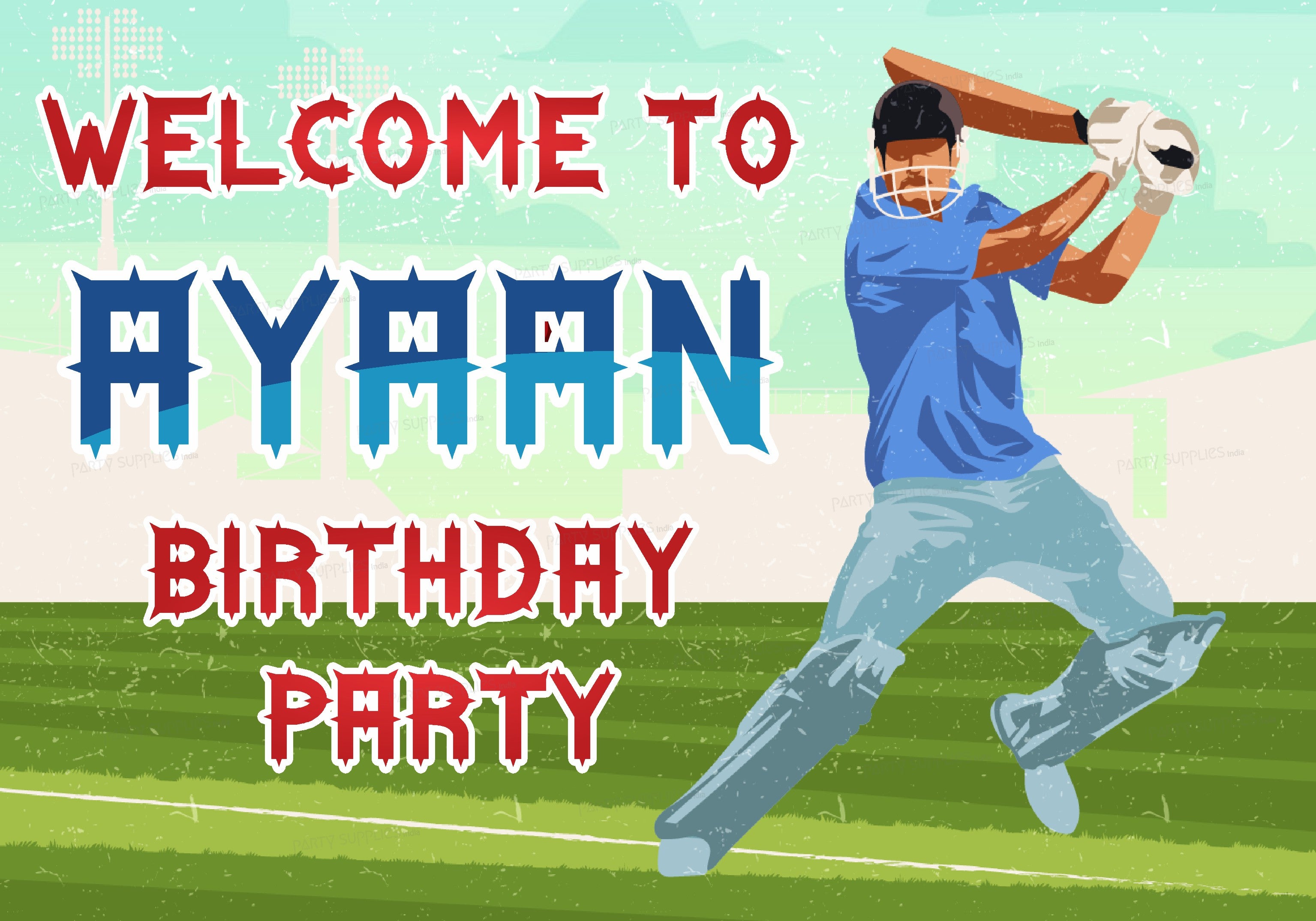 Cricket Theme Personalized Welcome Board