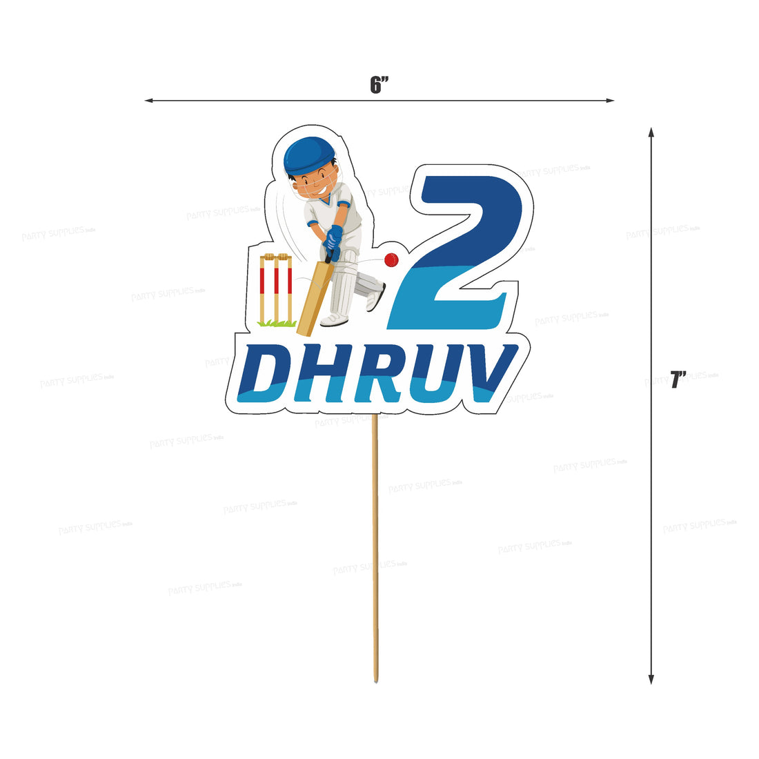 Cricket Theme Cake Customized Topper