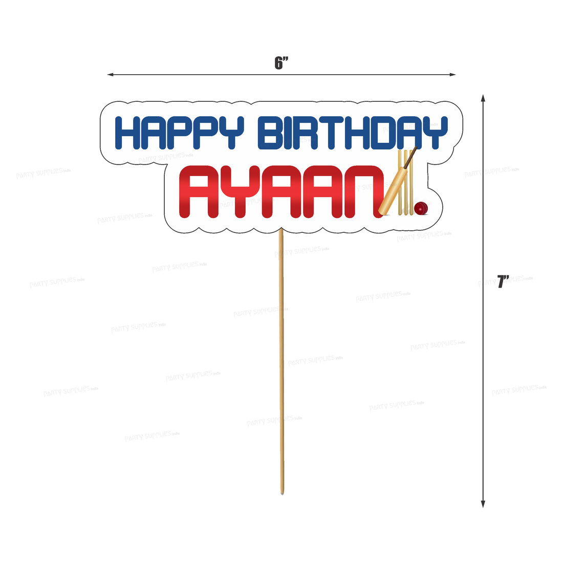 Cricket Theme Cake Personalized Topper