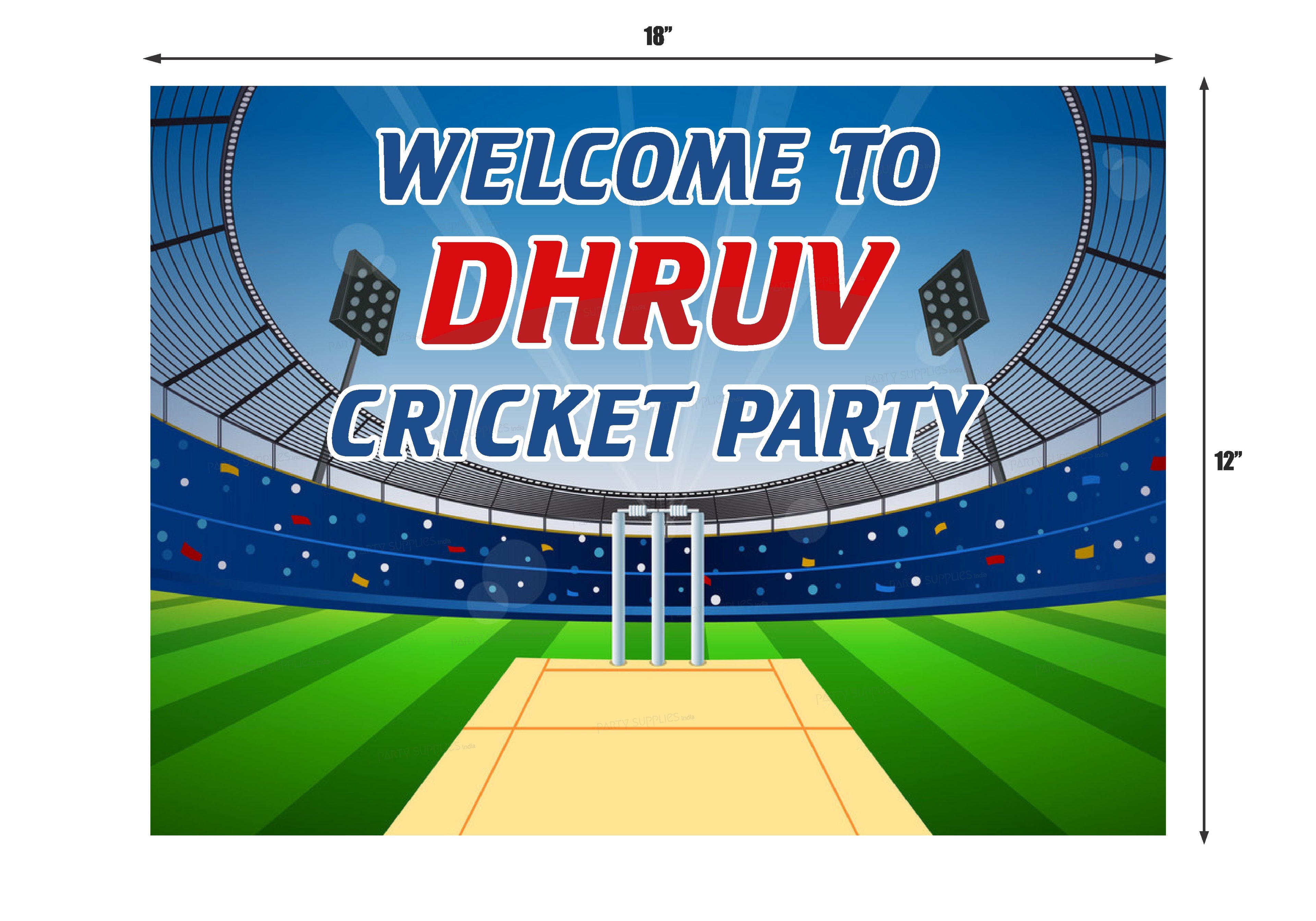 Cricket Theme Customized Welcome Board