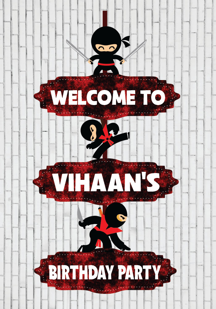 Ninja Theme Door Poster