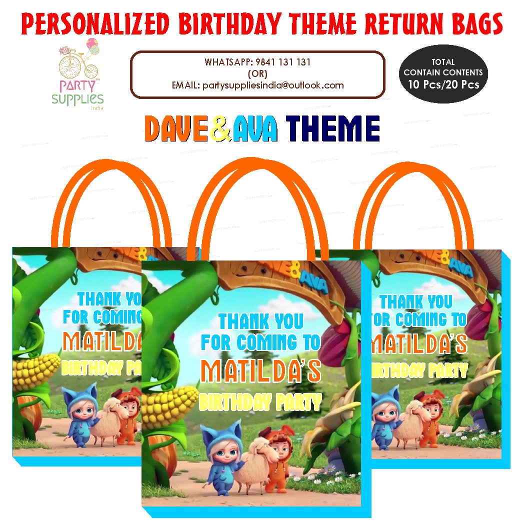 Dave And Ava Theme Return Gift Bag