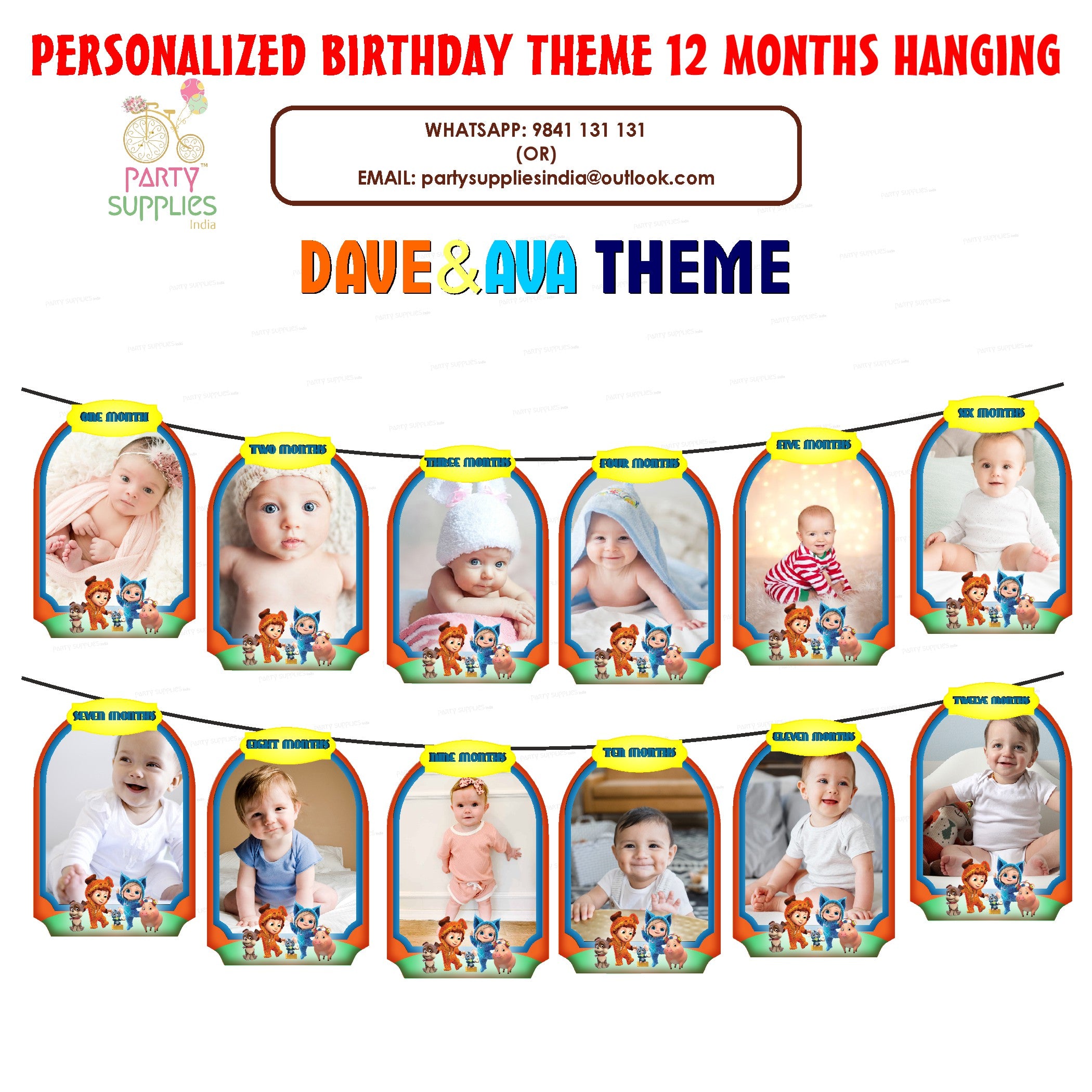 Dave and Ava Theme 12 Months Photo Banner