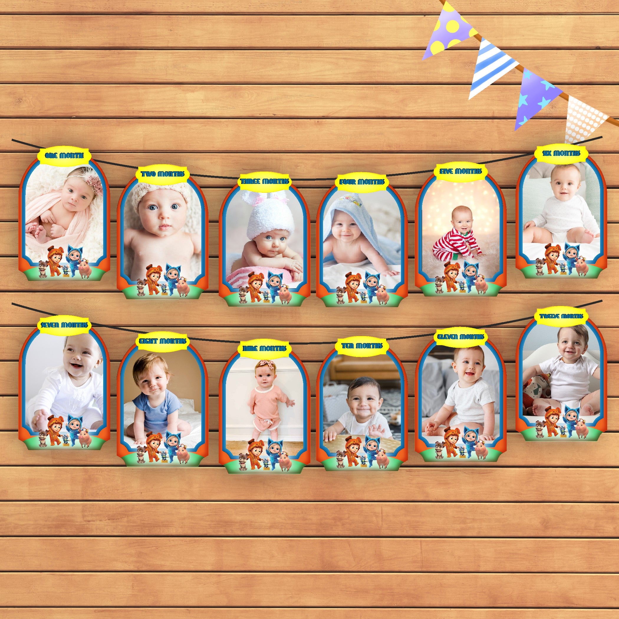 Dave and Ava Theme 12 Months Photo Banner
