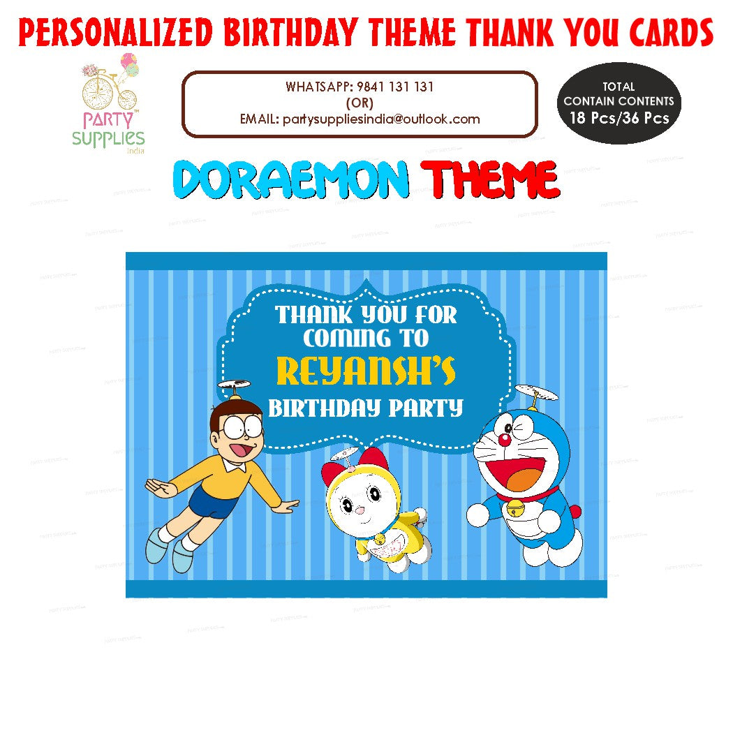 Doraemon Theme Thank You Card