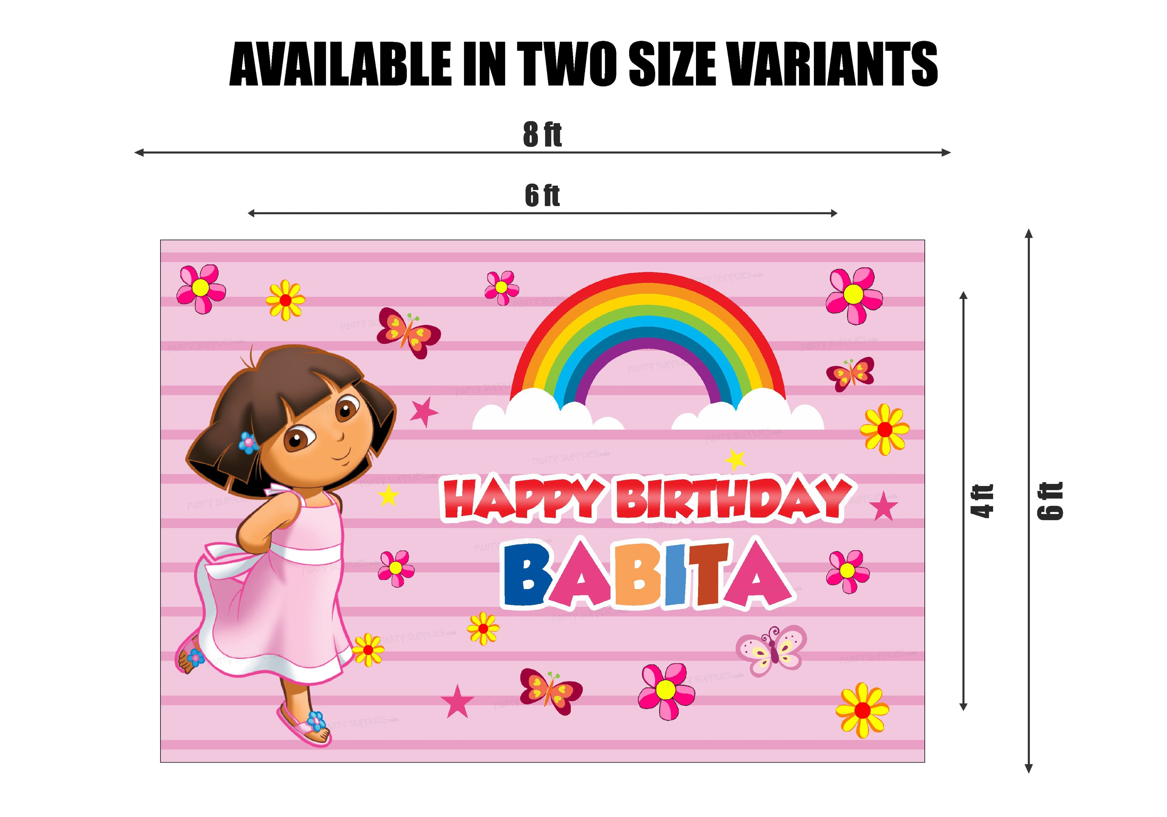 Dora Theme Rainbow Backdrop