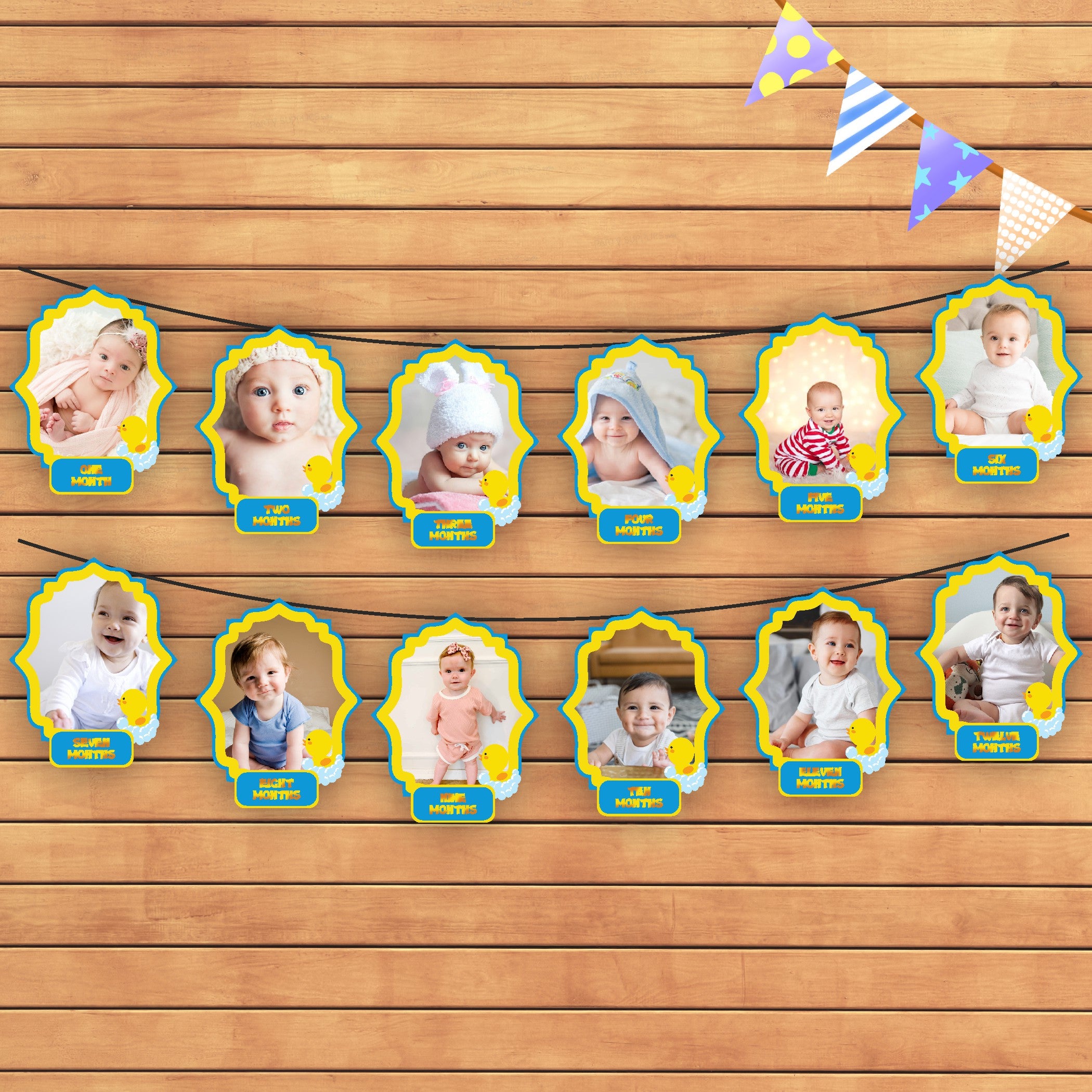 Duck Boy Theme 12 Months Photo Banner