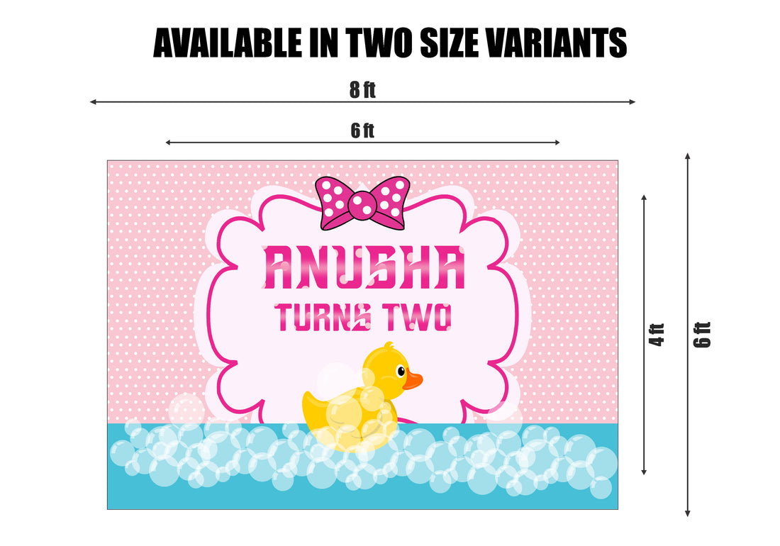 Duck Theme Girl Personalized Backdrop