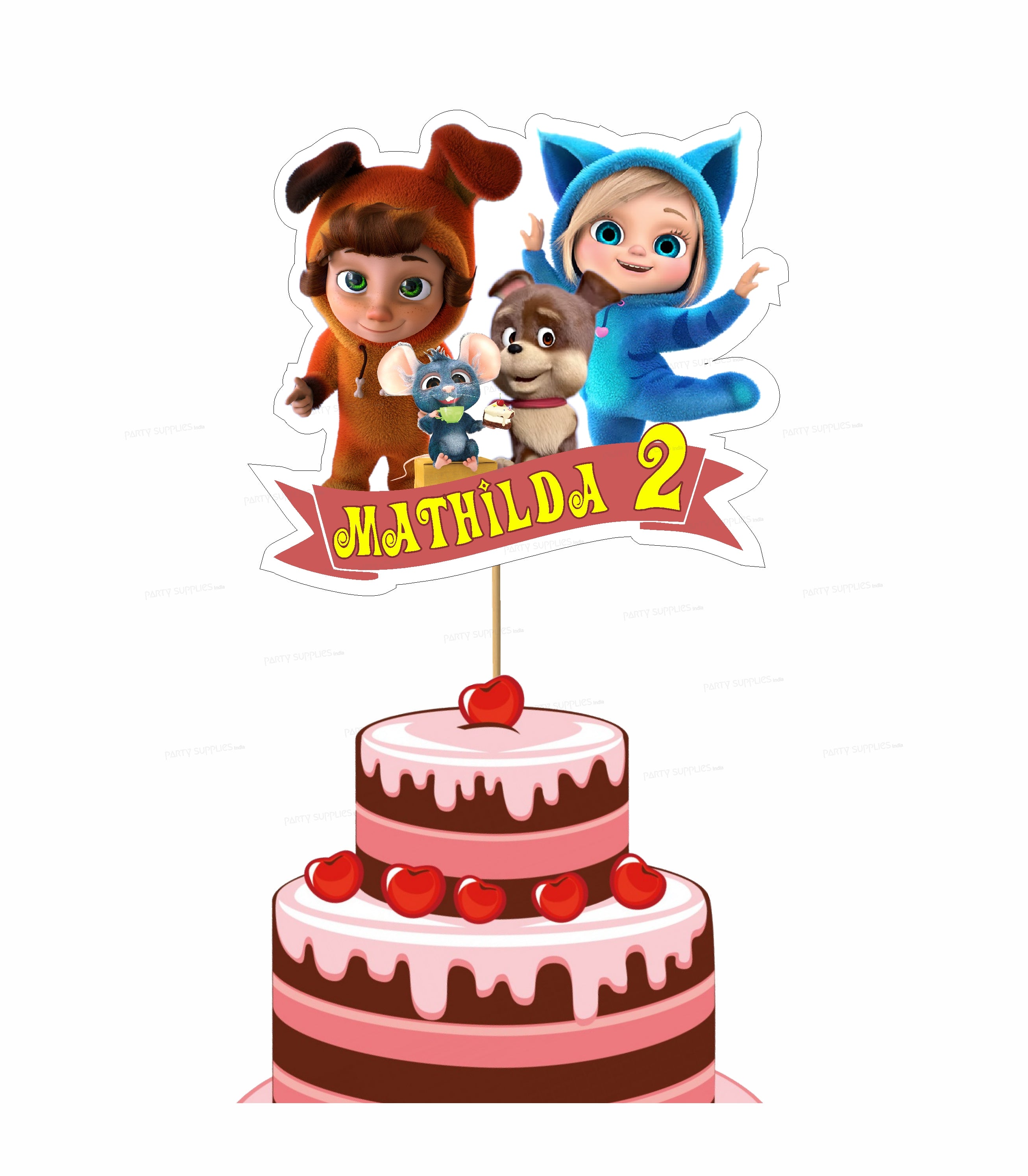 Dave & Ava Theme Customized Cake Topper