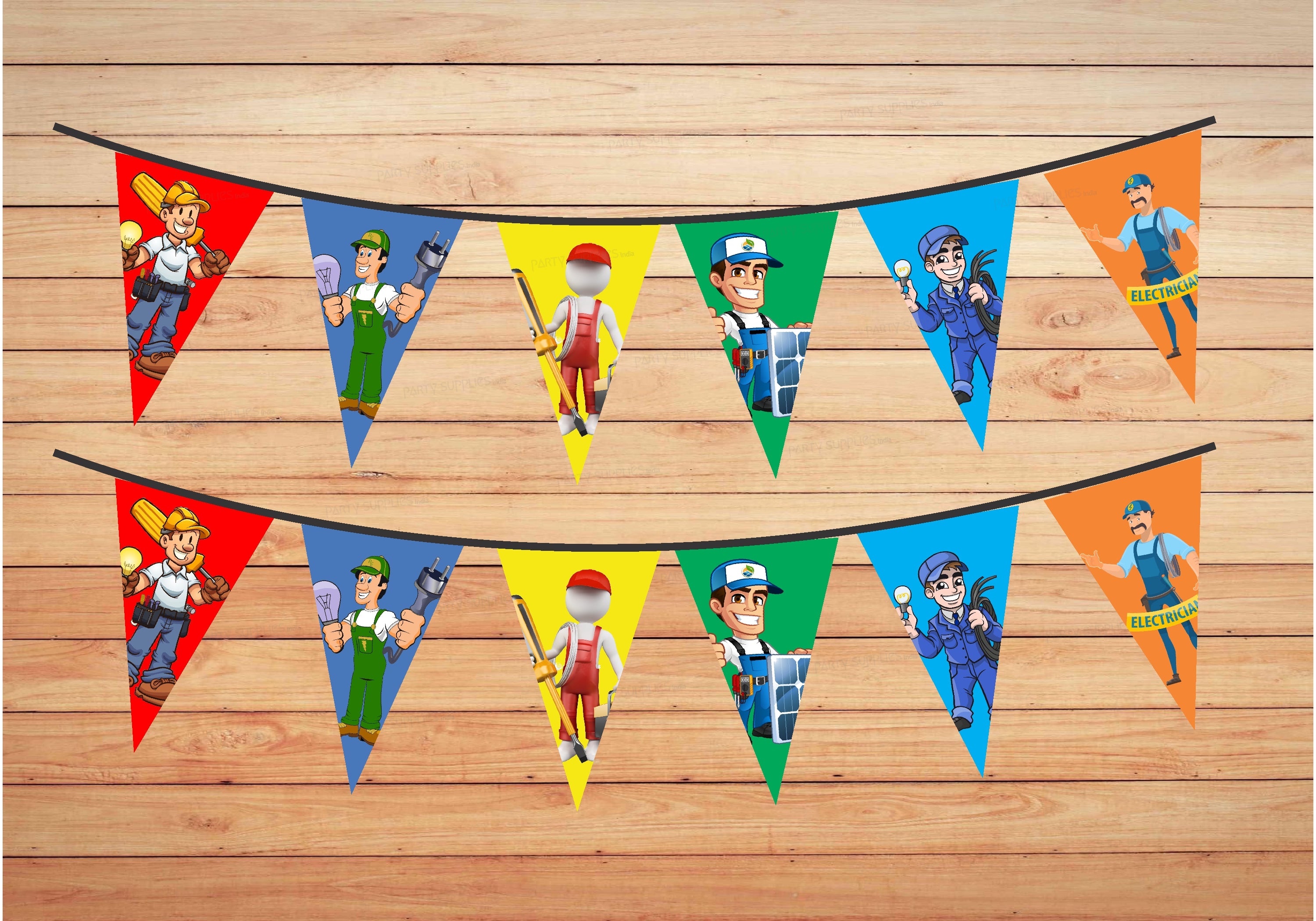 Electrician Theme Flag Bunting