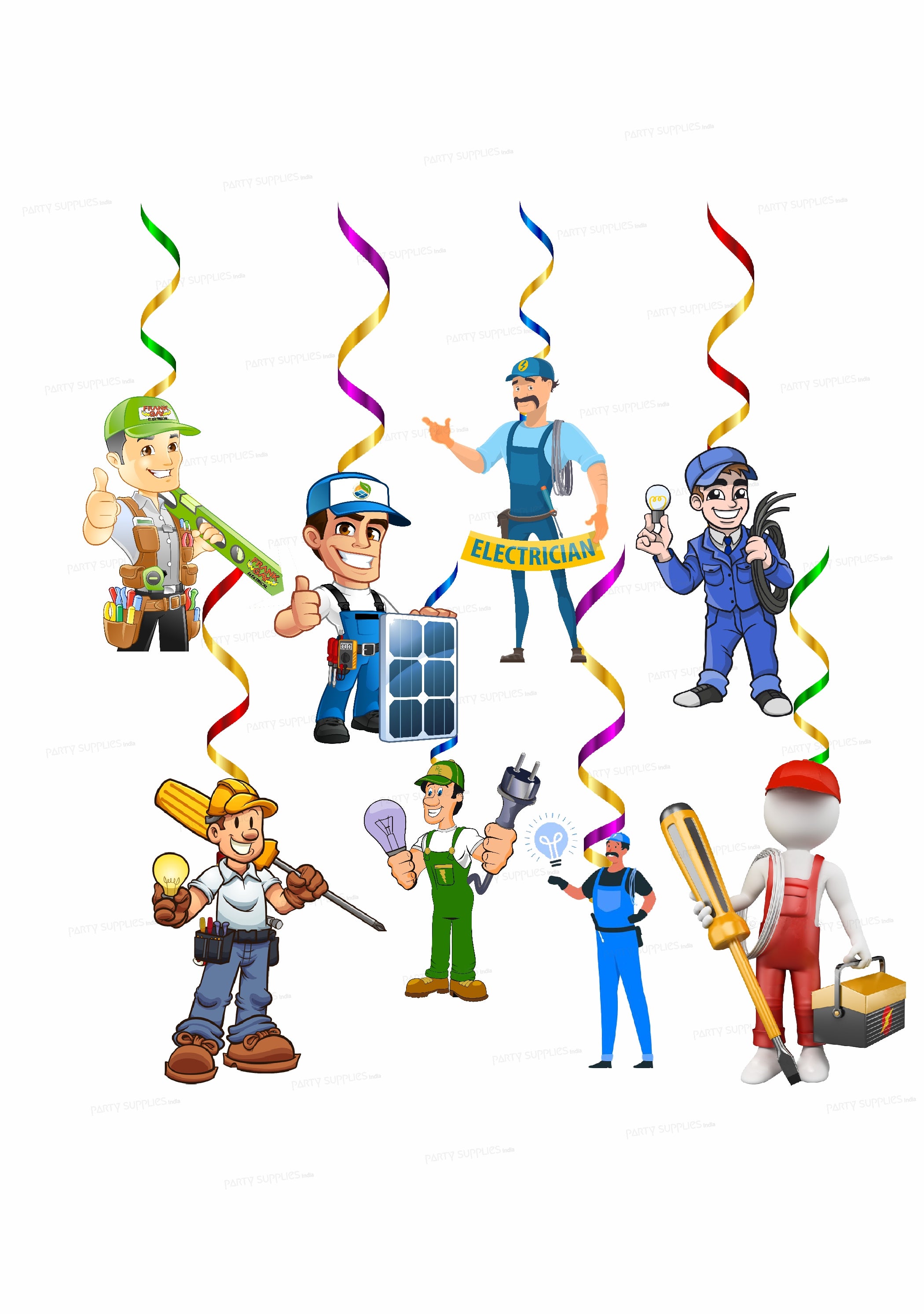 Electrician Theme Swirls