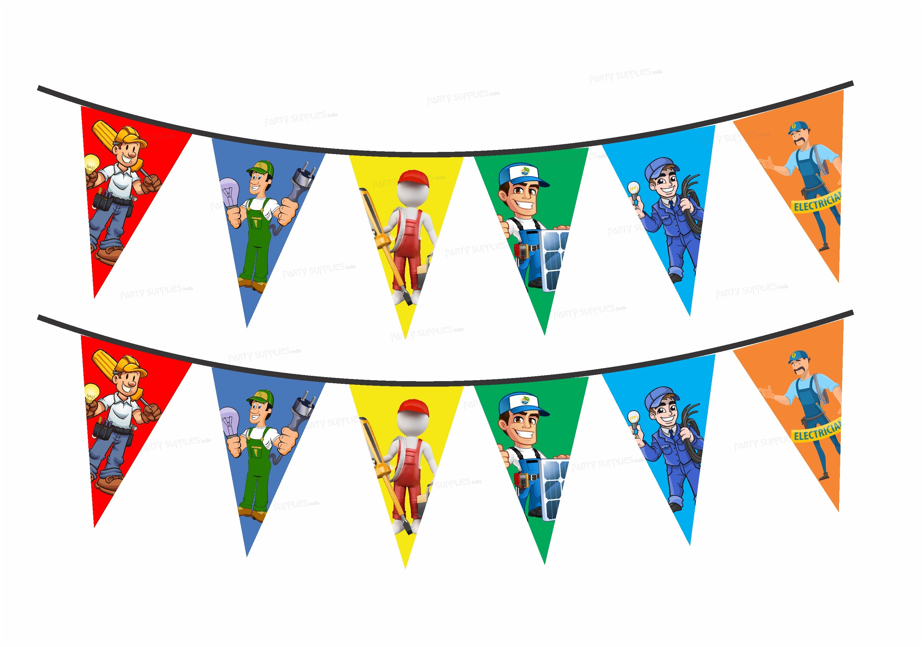 Electrician Theme Flag Bunting