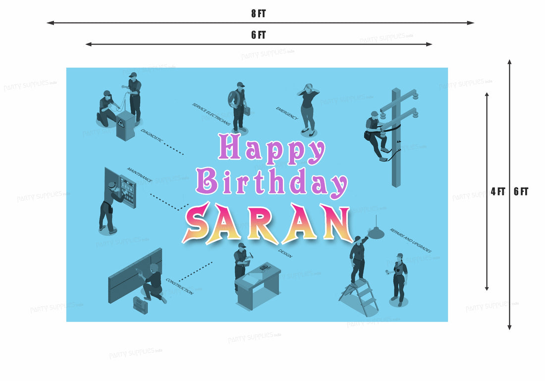 Electrician Theme Customized Backdrop