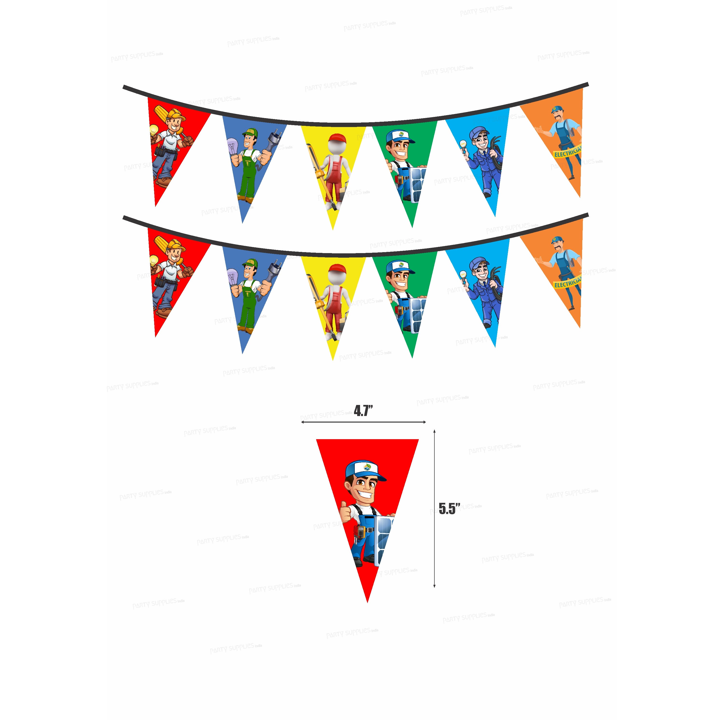 Electrician Theme Flag Bunting