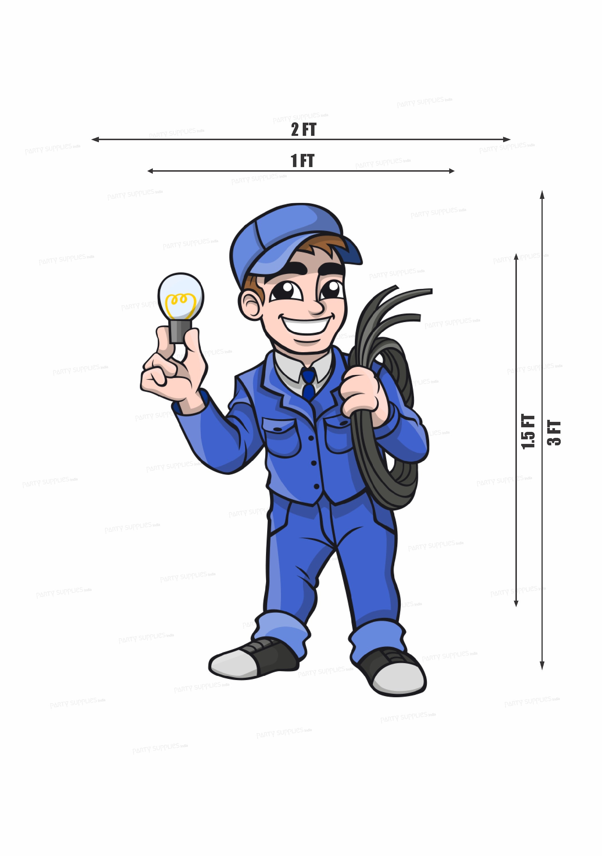 Electrician Theme Cutout ELC-02