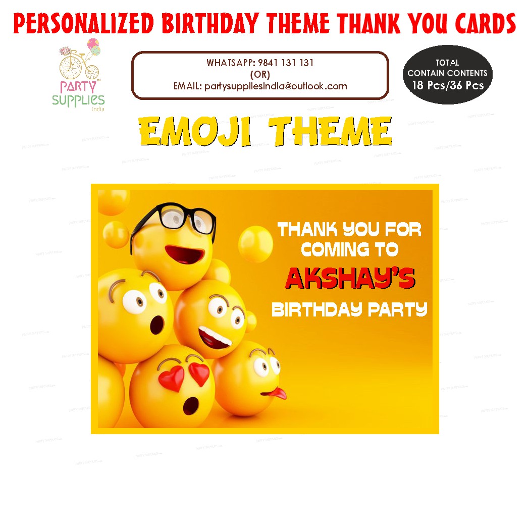 Emoji Theme Thank You Card